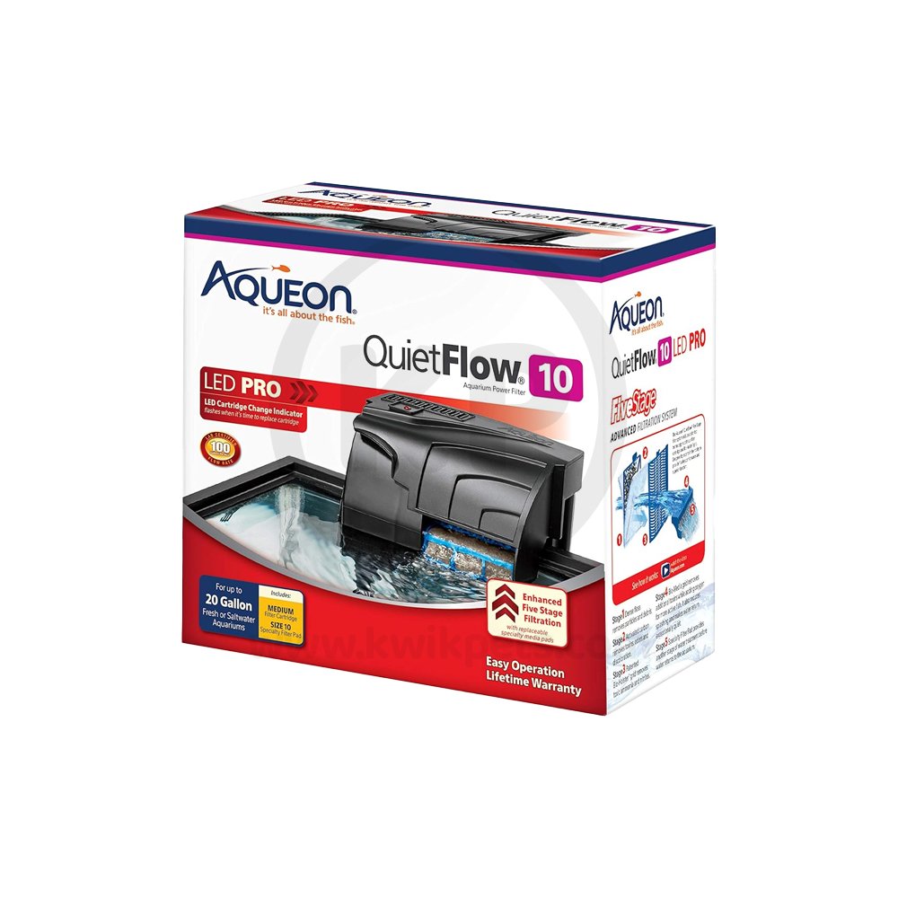 Aqueon QuietFlow LED PRO Aquarium Power Filter Size 10