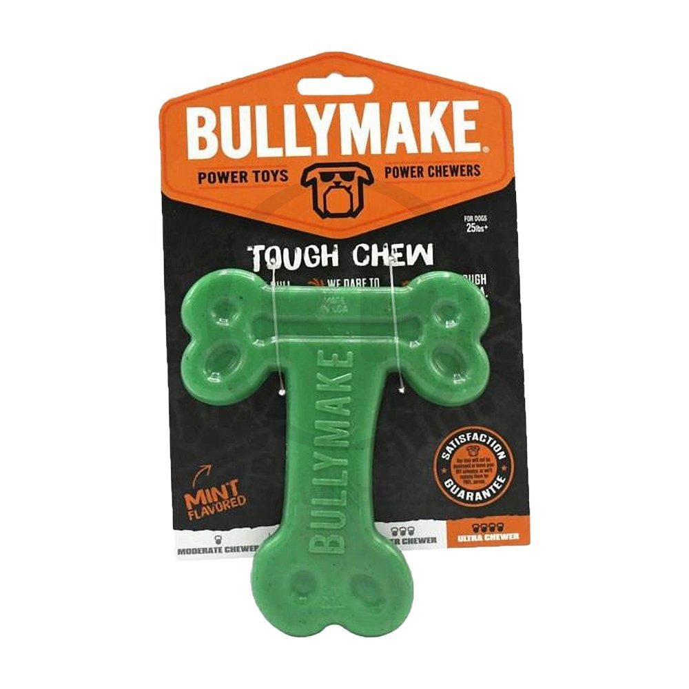 BullyMake Toss n’ Treat Mint Flavored T-Bone Dog Chew Toy One Size