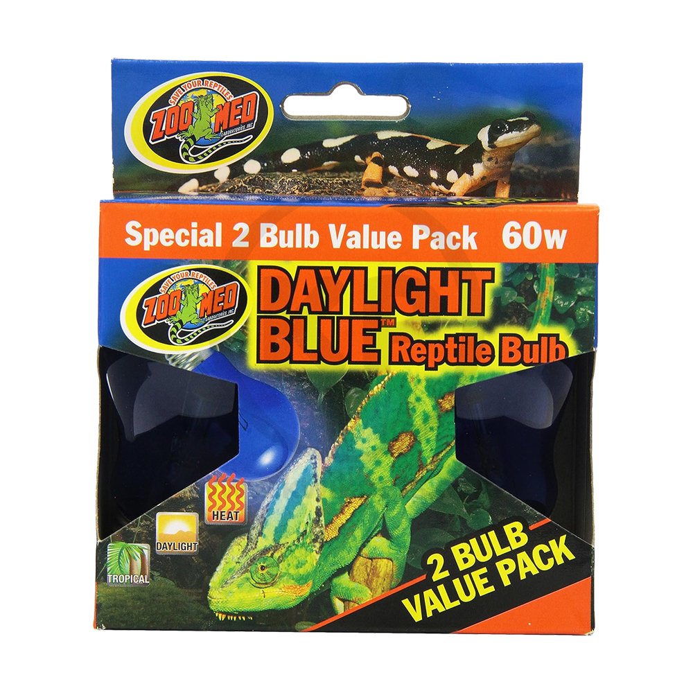 Zoo Med Daylight Blue Reptile Bulb 60W 2 Count