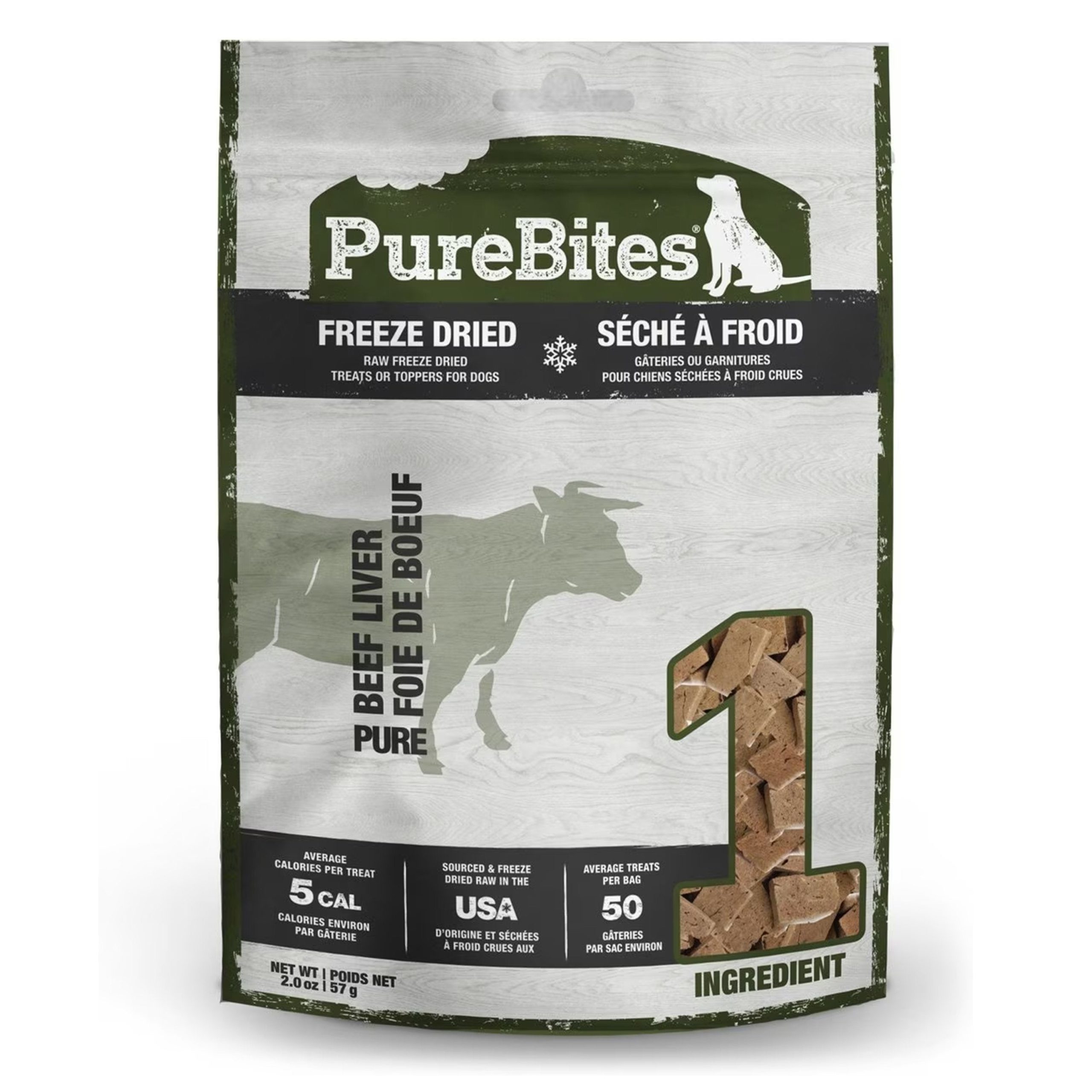 PureBites Beef Liver Freeze Dried Dog Treats 2-oz