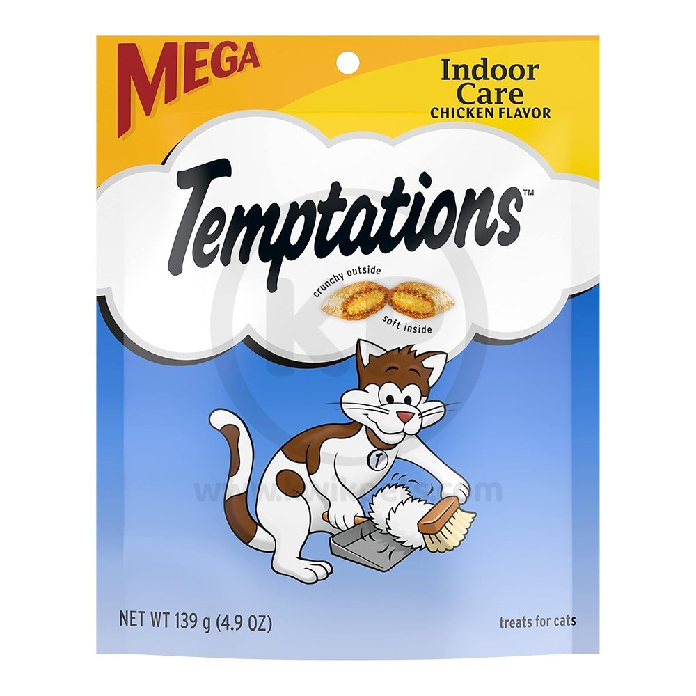 Temptations Indoor Care Crunchy & Soft Adult Cat Treats Chicken 4.9-oz