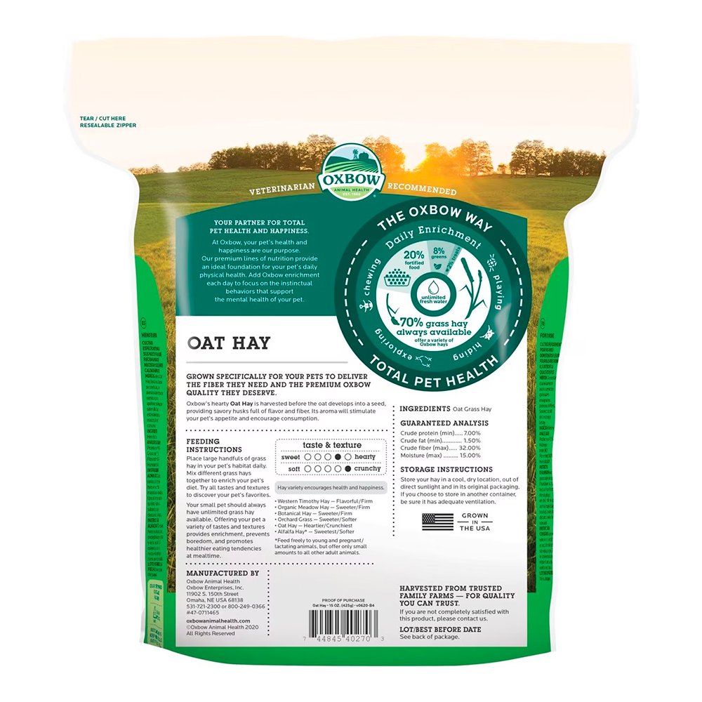 Oxbow Animal Health Oat Hay Small Animal Treat 15-oz