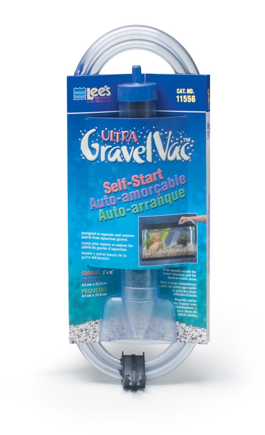 Lee’s Aquarium & Pet Products Ultra GravelVac Self-Start Gravel Vacuum Cleaner with Nozzle & Clip Medium 2 in X 10 in