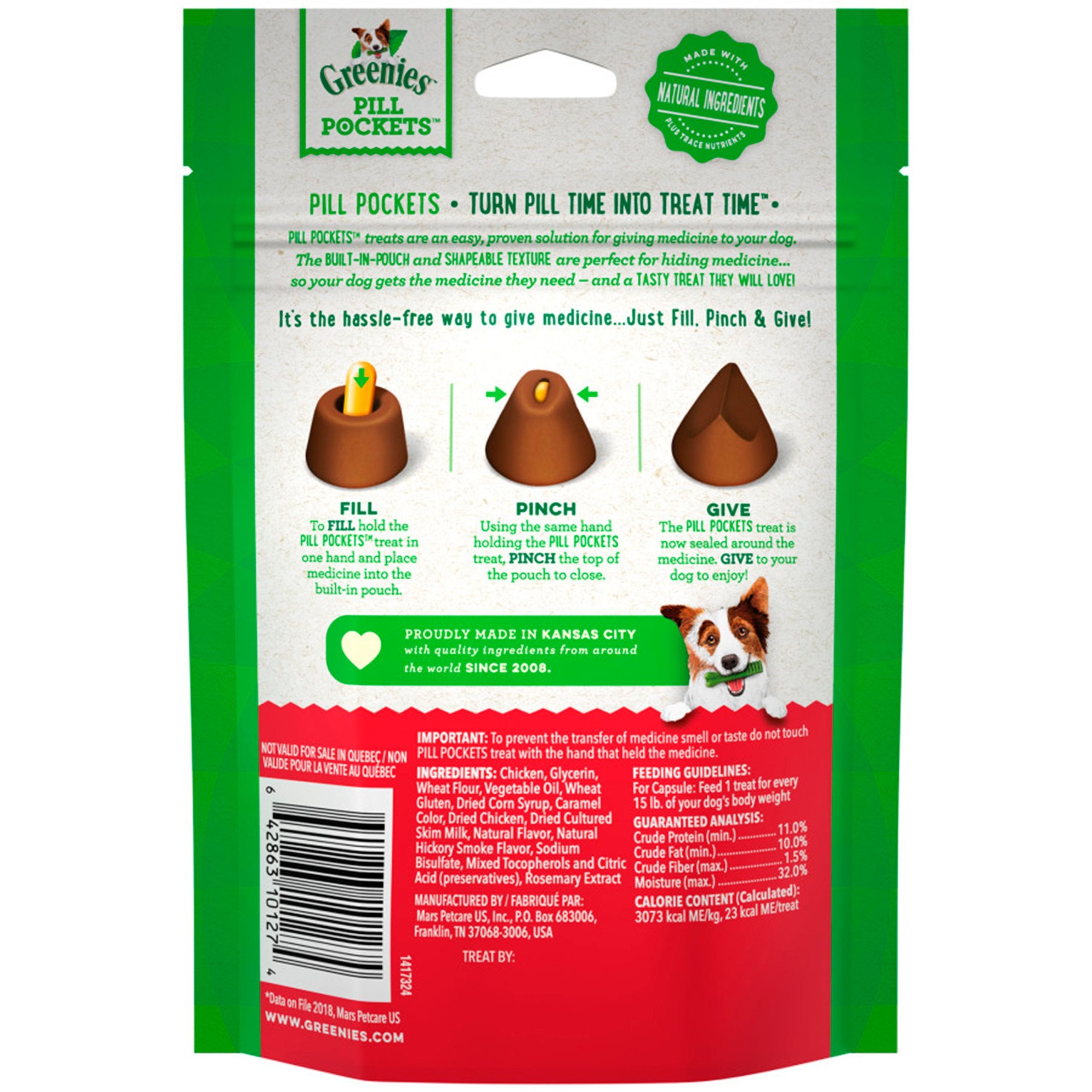 Greenies Capsule Pill Pockets Dog Treats Hickory Smoke 7.9-oz 30 Count