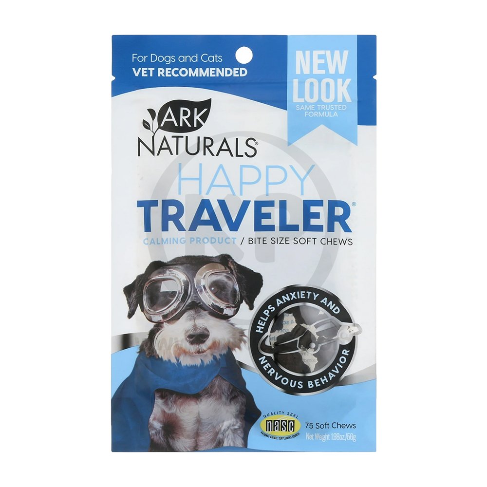 Ark Naturals Happy Traveler Bite Size Soft Chews for Dogs & Cats 75 Count 1.98-oz