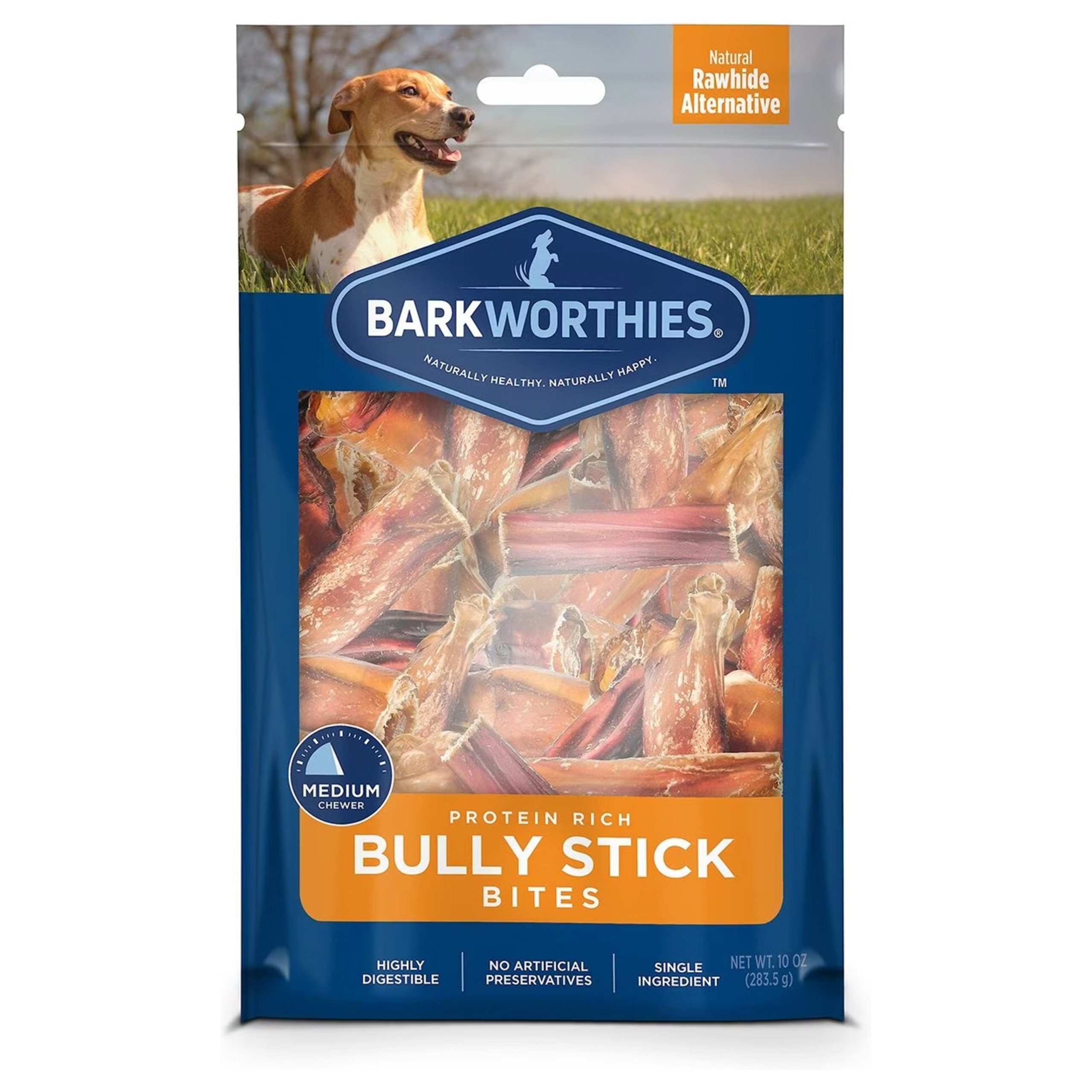 Barkworthies Bully Stick Bites Dog Chews 10-oz