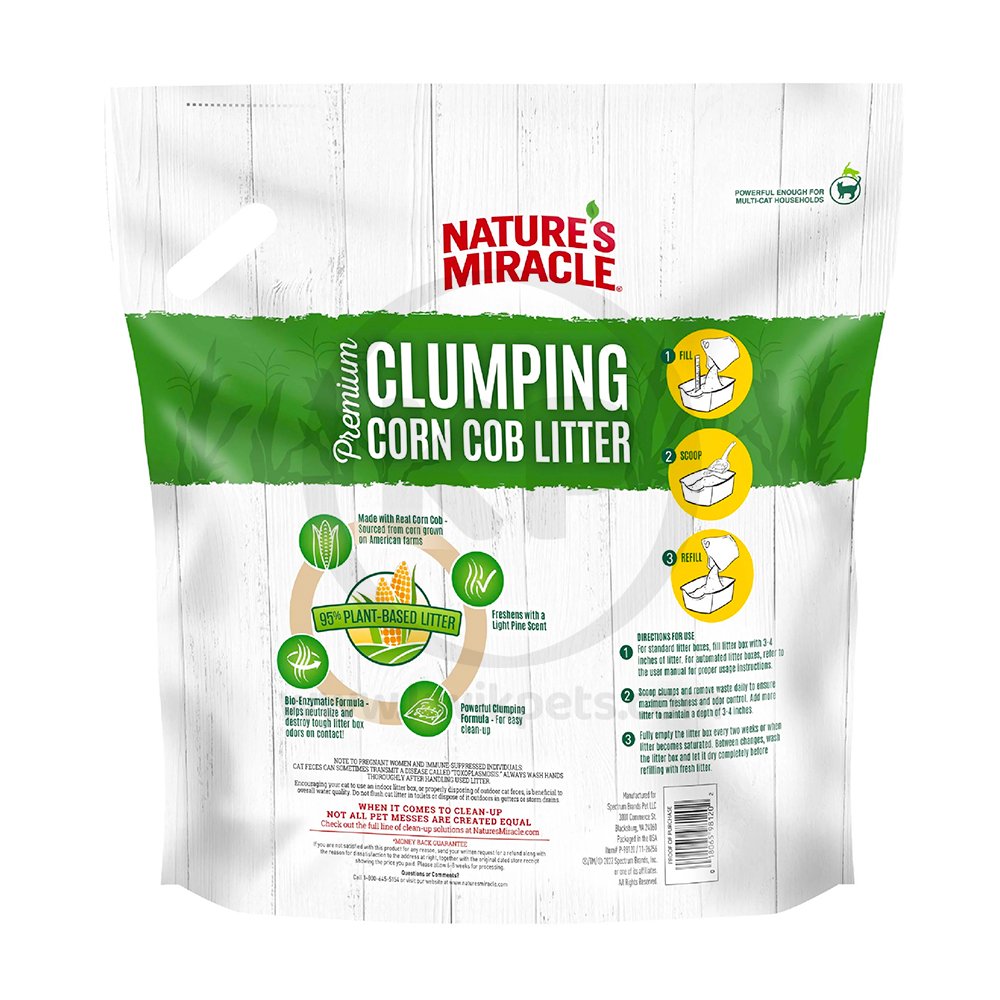 Nature’s Miracle Tough Odor Bio-Enzymatic Formula Premium Clumping Corn COB Litter 18-lb