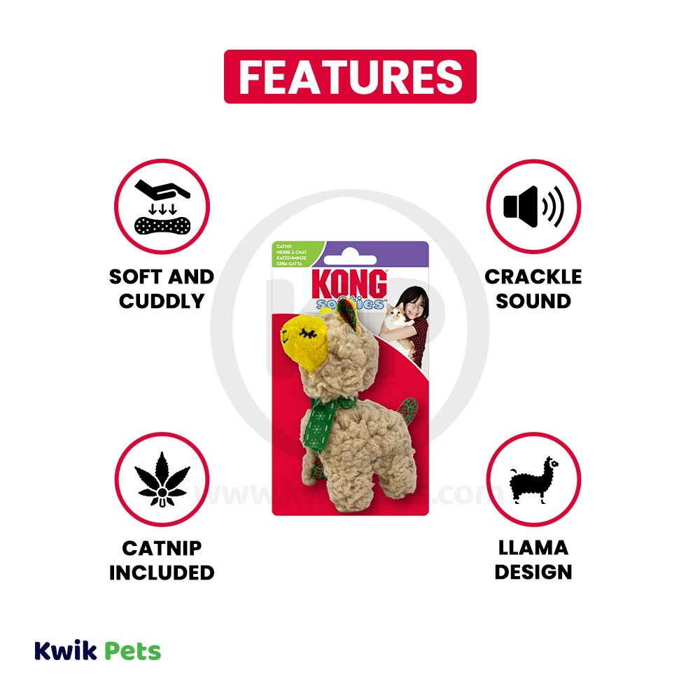 KONG Holiday Softies Scrattles Llama Cat Toy One Size