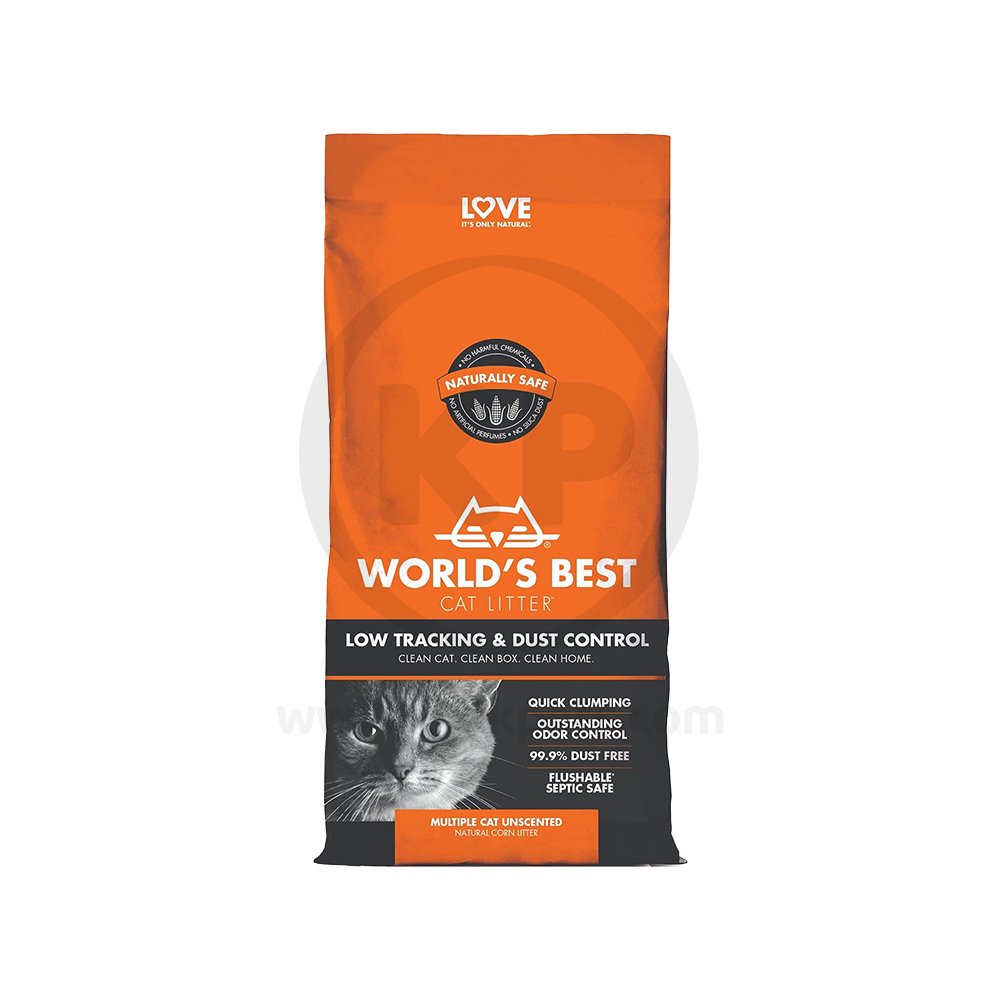 World’s Best Cat Litter Low Tracking & Dust Control Multiple Cat Unscented Formula 8-lb