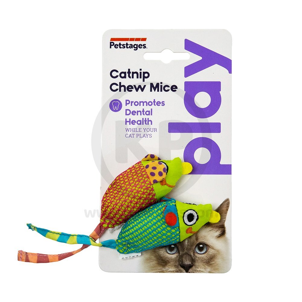 Petstages Dental Health Catnip Chew Mice Cat Toy Multicolor One Size 2 Count