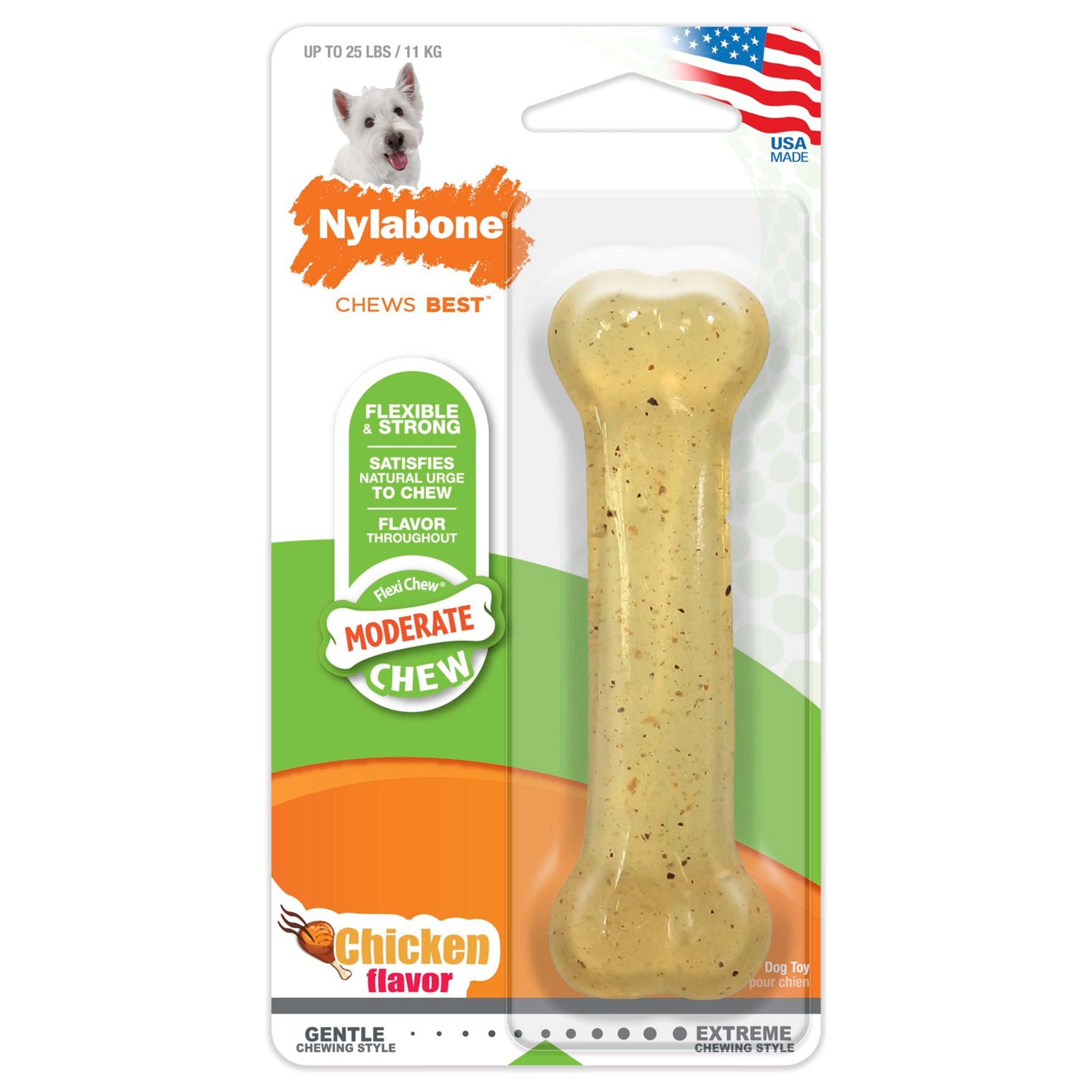 Nylabone Moderate Chew Dog Toy Chicken Small/Regular – Up To 25 lbs