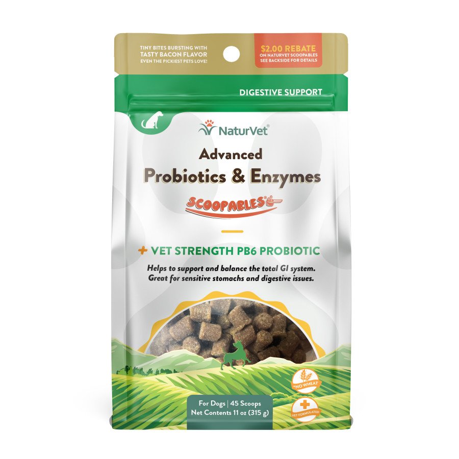 NaturVet Scoopables Advanced Probiotics & Enzymes for Dogs 45 Count 11-oz