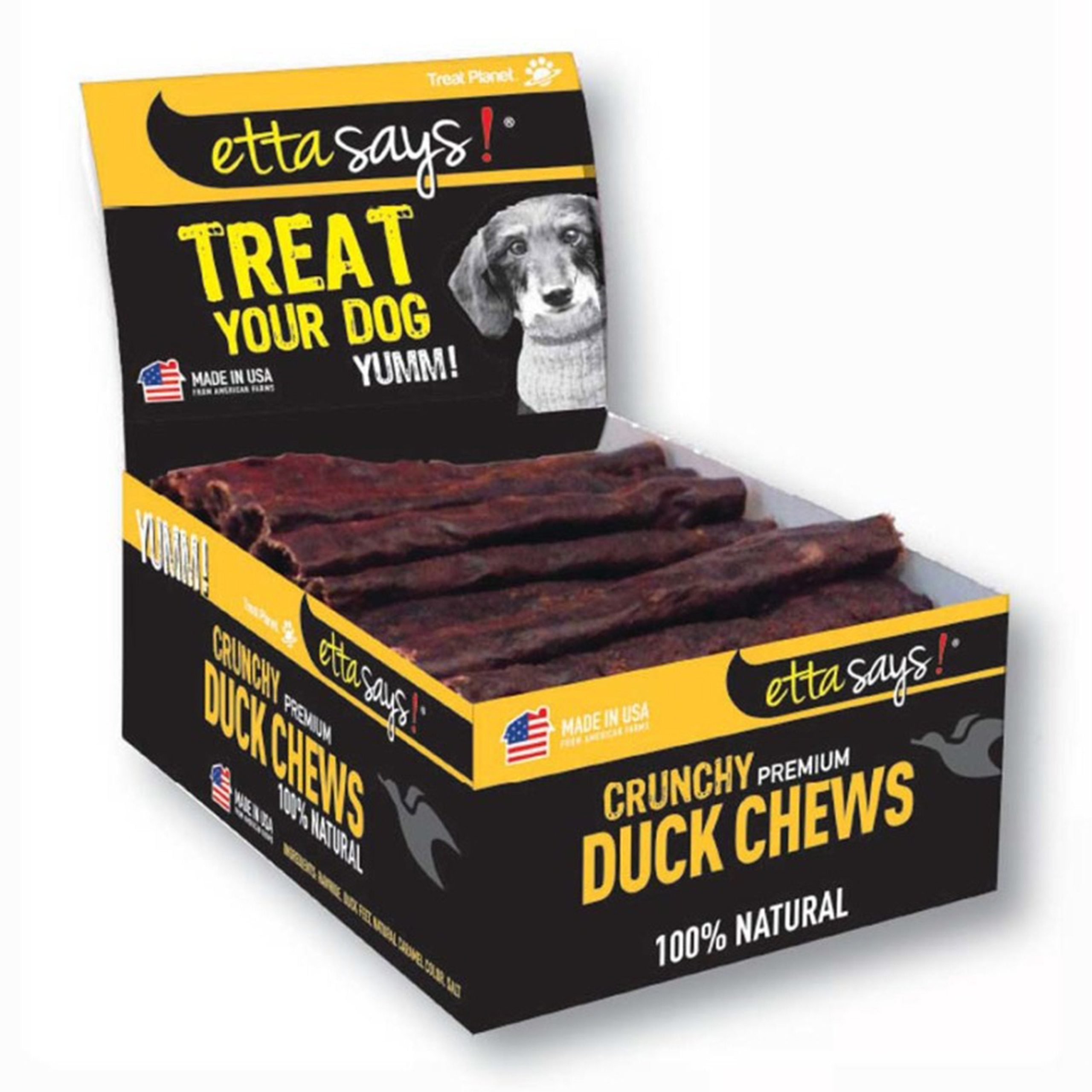 Etta Says! Premium Crunchy Duck Chews Dog Treat 4.5-in 36 Count