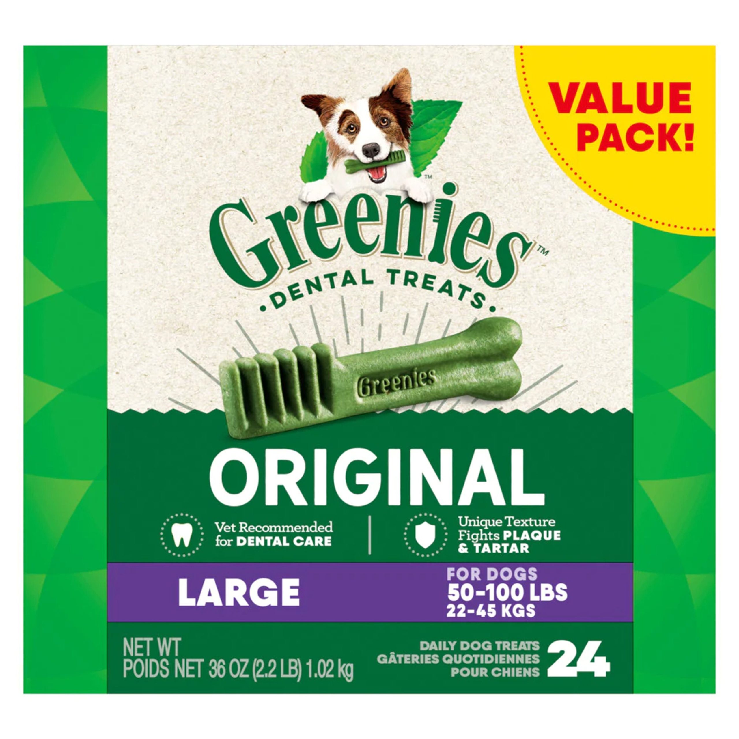 Greenies Original Dog Dental Treats Large 36-oz 24 Count