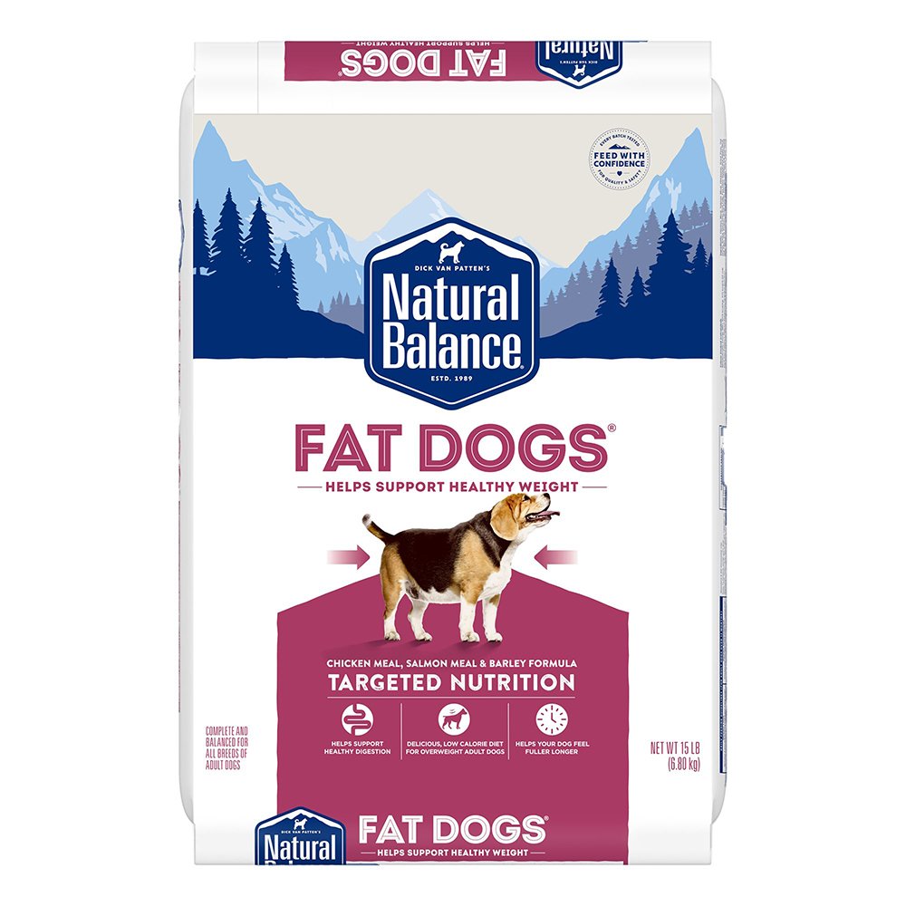 Natural Balance Fat Dogs Dry Food Chicken Meal Salmon Meal & Barley Formula 15-lb