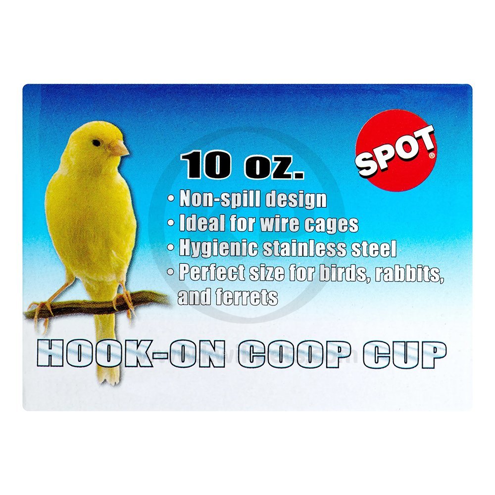 Ethical Pet Spot Stainless Steel Coop Cup with Wire Hanger 10-oz