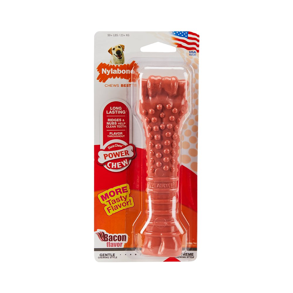 Nylabone Power Chew Dog Toy Bacon XL/Souper – 50+ lbs