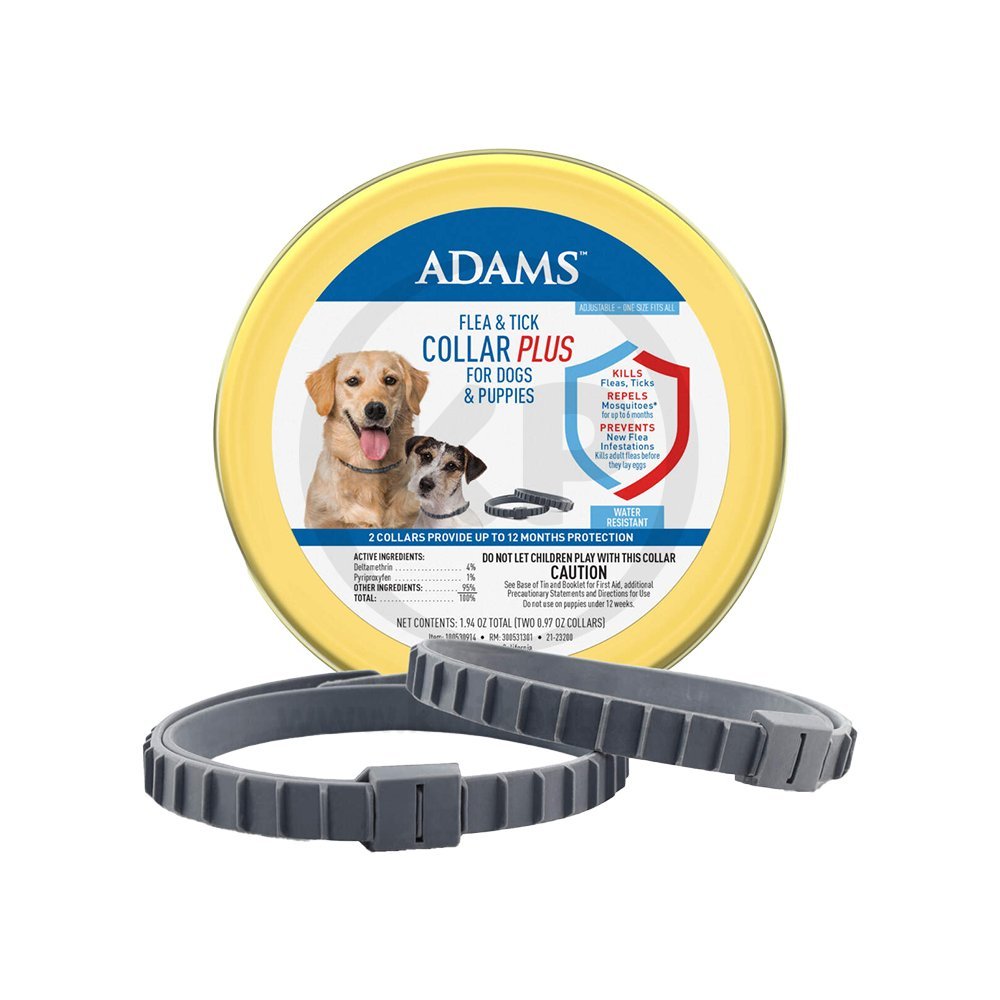 Adams Flea & Tick Collar Plus for Dogs & Puppies 2 Count