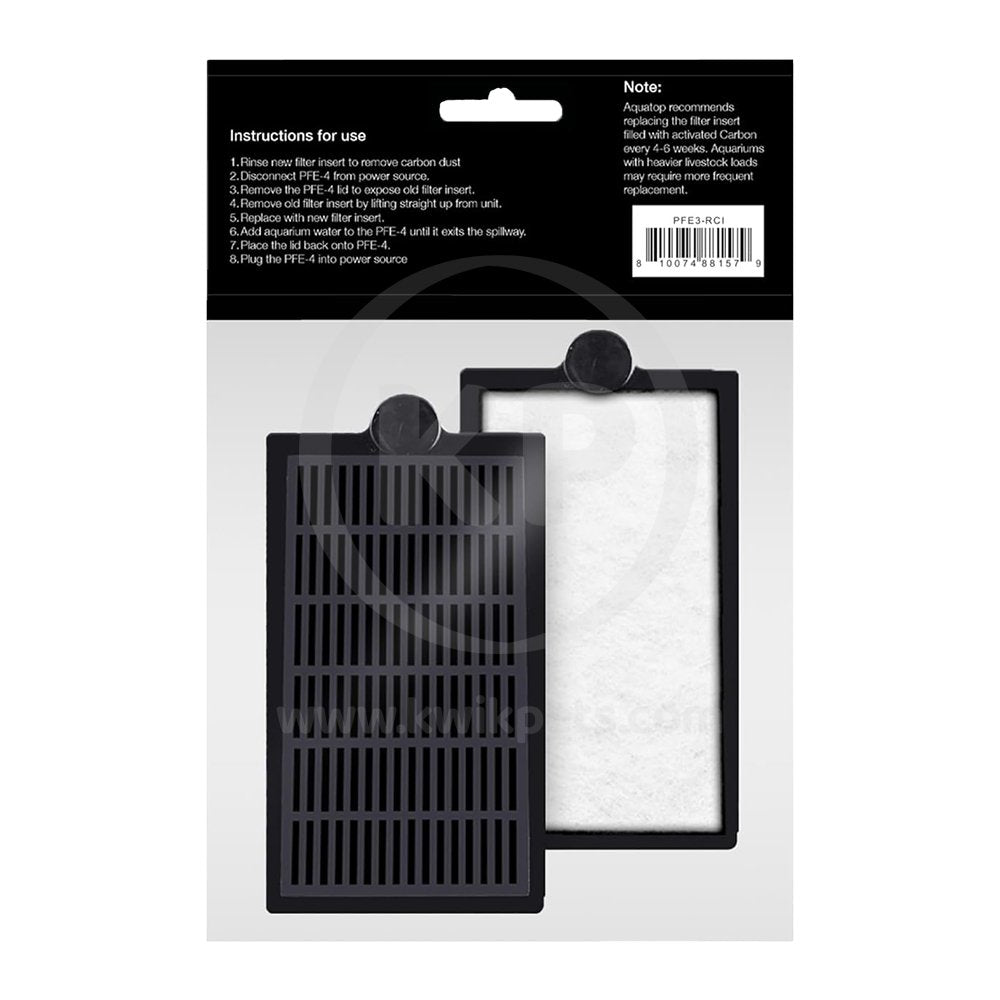 AquaTop FORZA PFE3-RCI 15-25 Replacement Filter Inserts with Premium Activated Carbon 2 Count