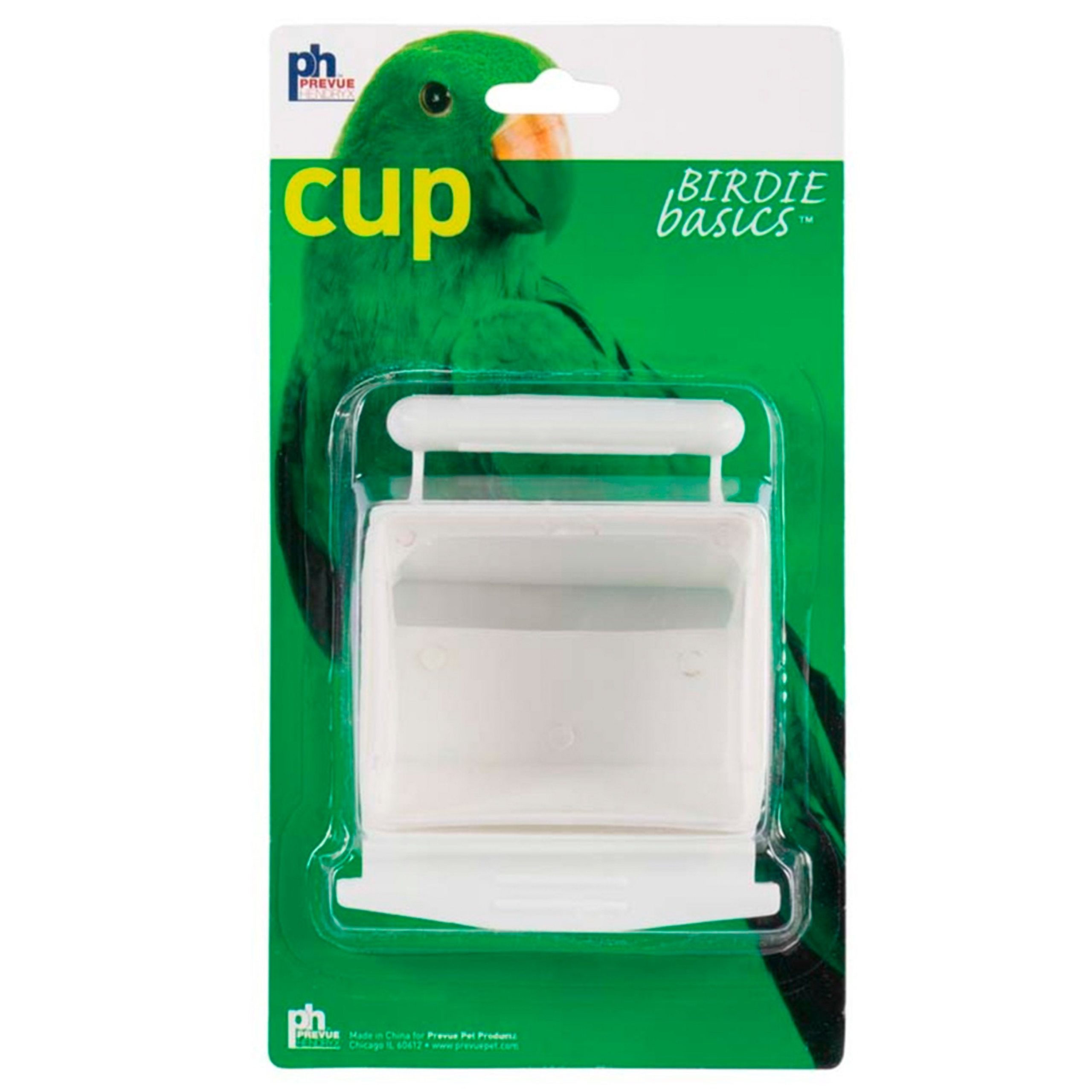 Prevue Pet Products Hooded Bird Cage Cup with Perch Clear