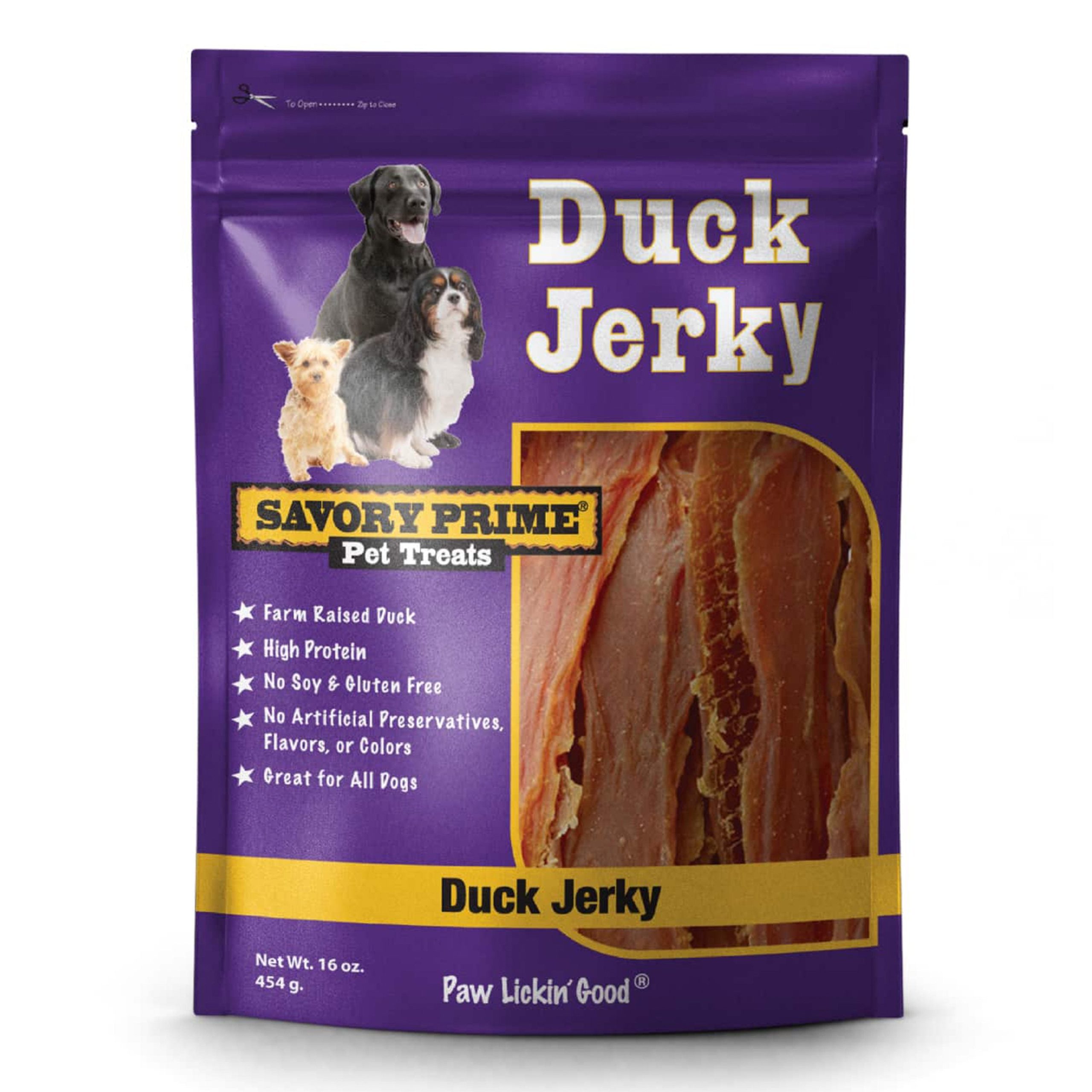 Savory Prime Natural Duck Jerky Dog Treat 16-oz