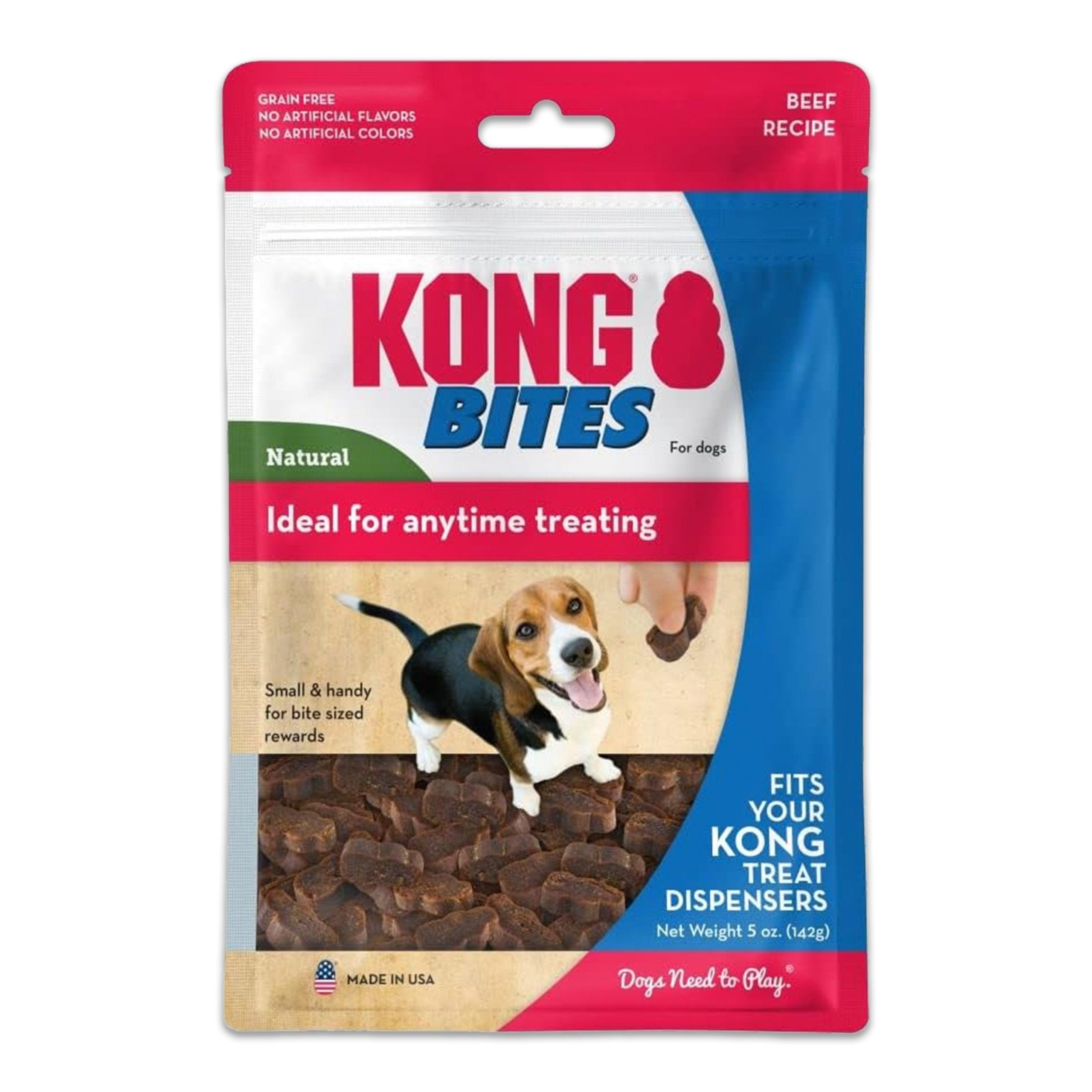 KONG Bites Dog Treats Regular Beef 5-oz