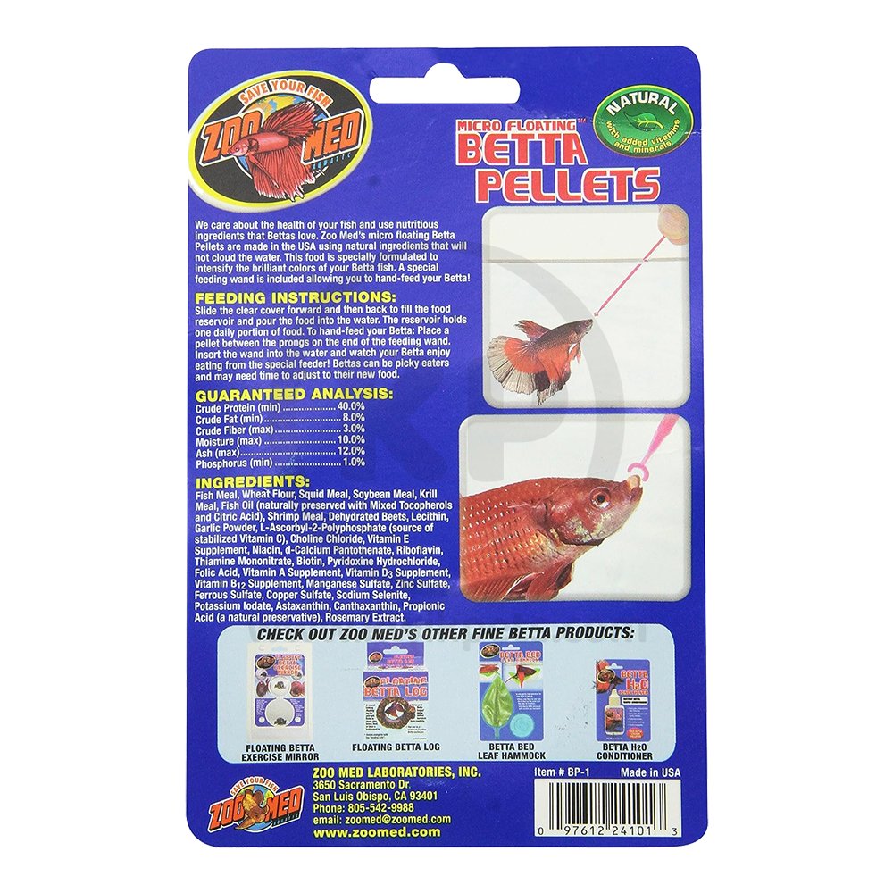 Zoo Med Micro Floating Betta Pellet Fish Food 0.15-oz