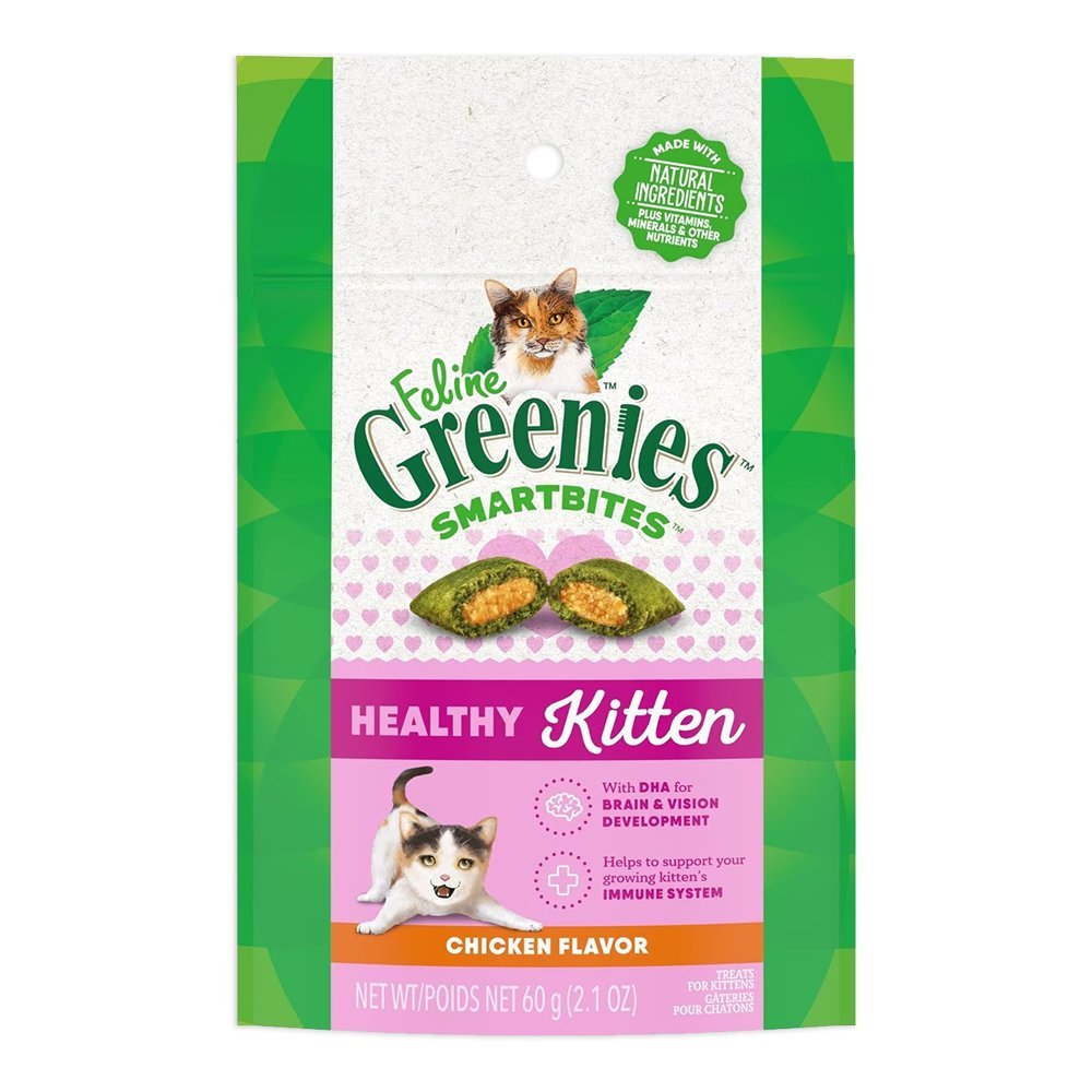 Greenies Feline SmartBites Chicken Healthy Kitten Treats 2.1-oz