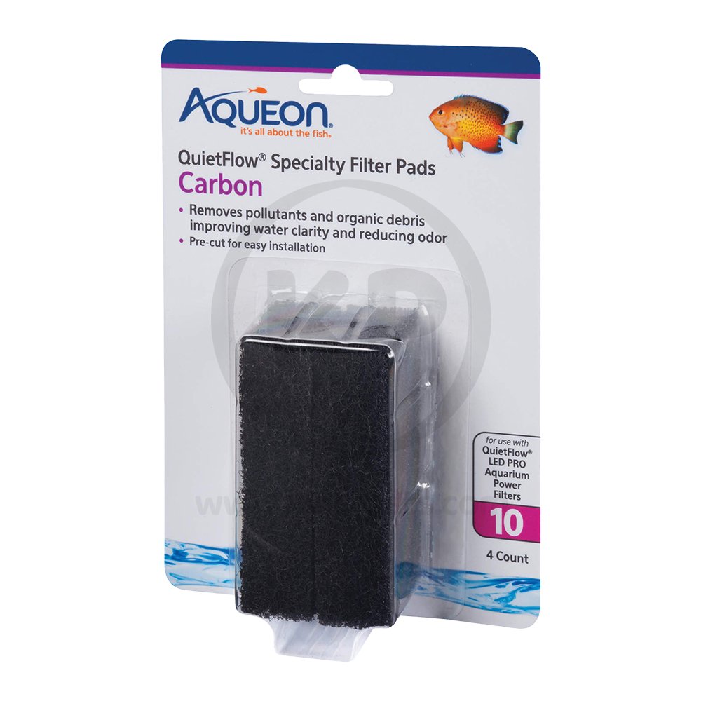 Aqueon QuietFlow Carbon Replacement Specialty Filter Pads 4 Count Size 10