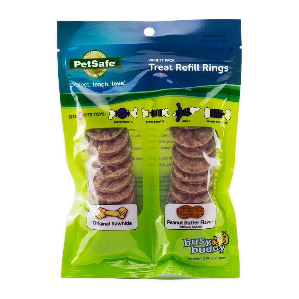 Busy Buddy Treat Refill Rings Original & Peanut Butter Variety Pack Small 2.79-oz