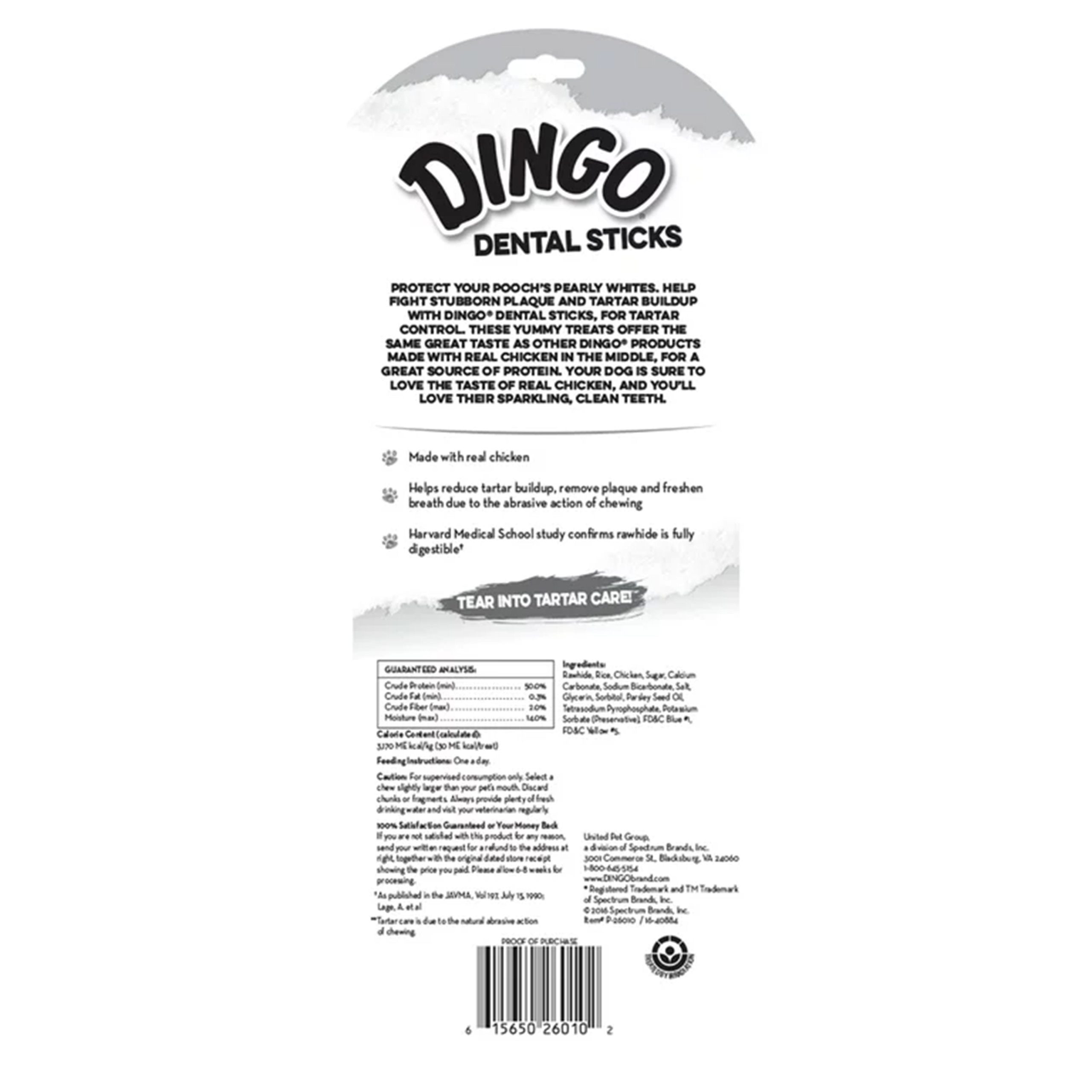 Dingo Dental Sticks Dog Treats Chicken 10 Count 3.1-oz