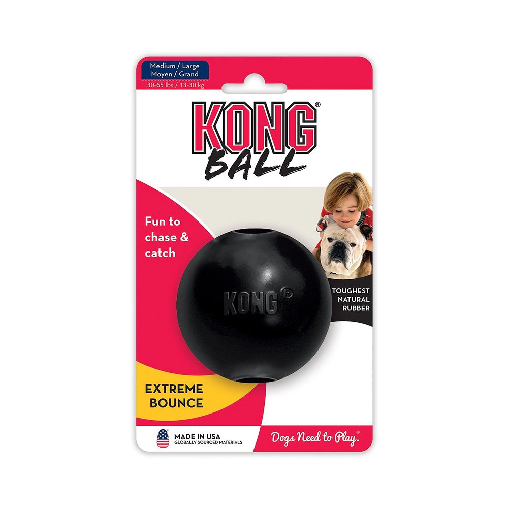 KONG Extreme Ball Dog Toy Black Medium/Large