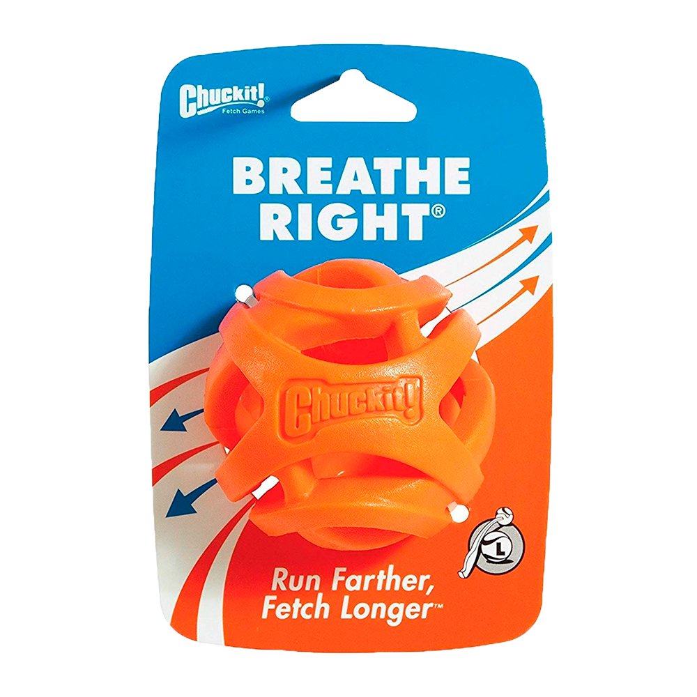 Chuckit! Breathe Right Fetch Ball Dog Toy Orange Large