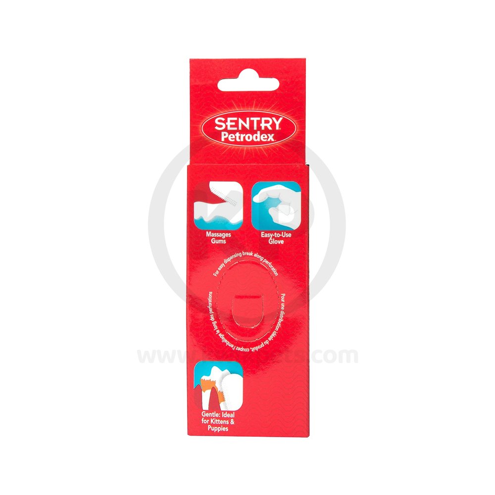 Sentry Petrodex Deluxe Finger Toothbrush Glove for Dogs & Cats 5 Count