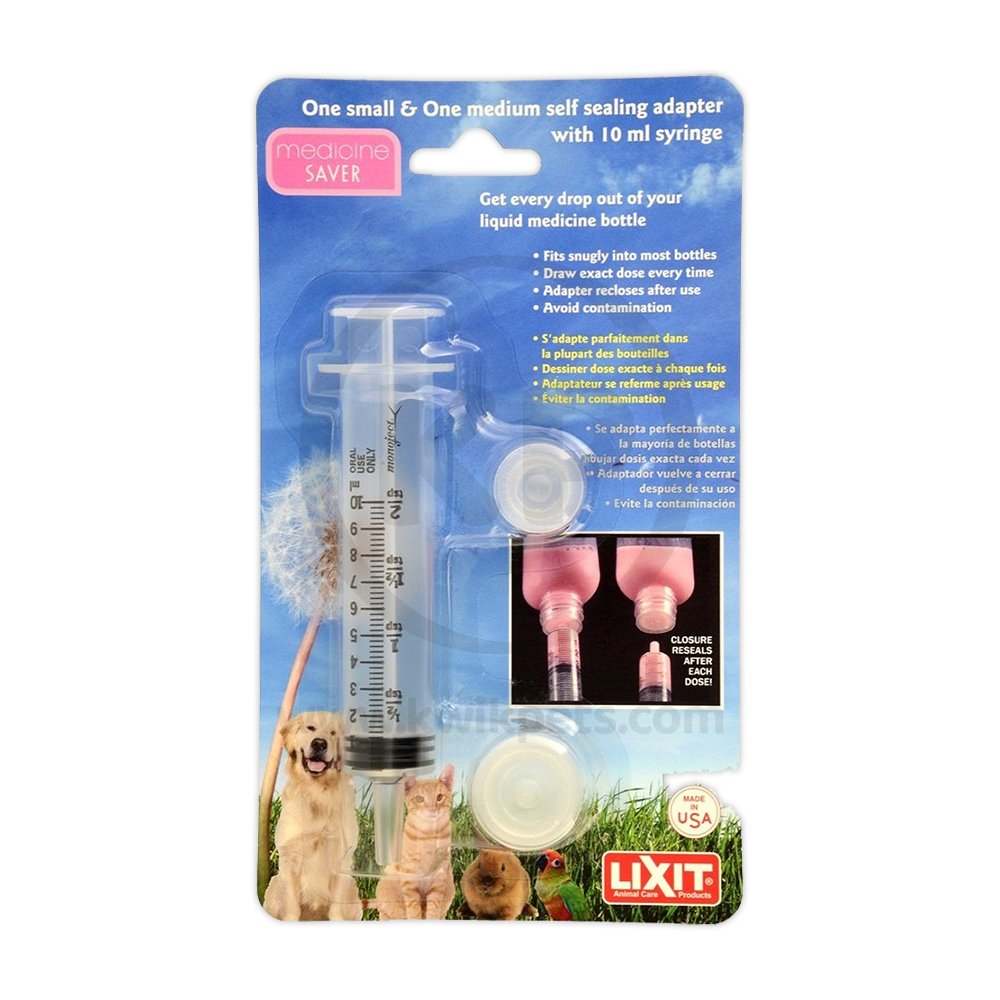 Lixit Medicine Saver Syringe with Two Adaptors for Baby Animals