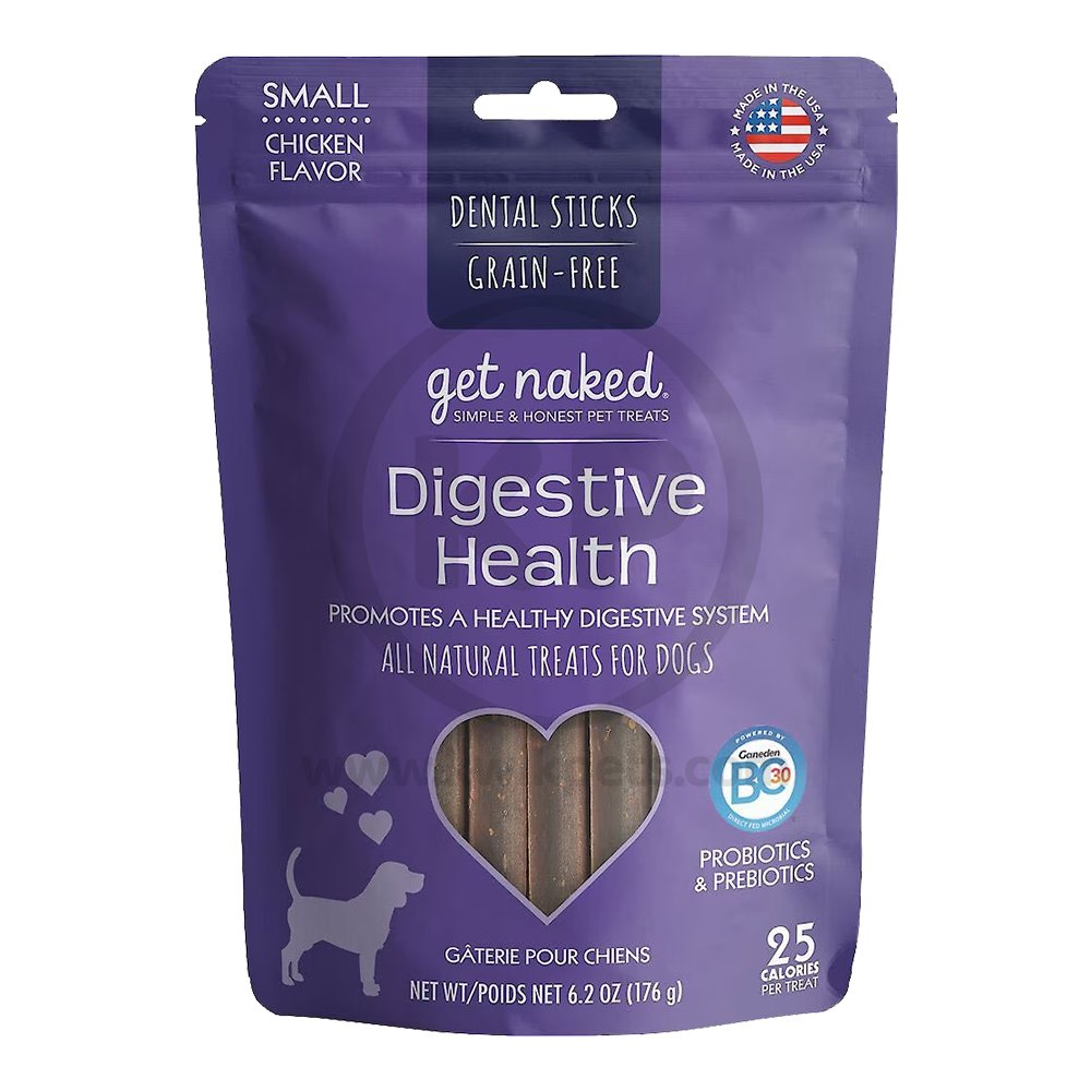 Get Naked Digestive Health Grain-Free Dental Stick Chicken Dog Treats Small 6.2-oz