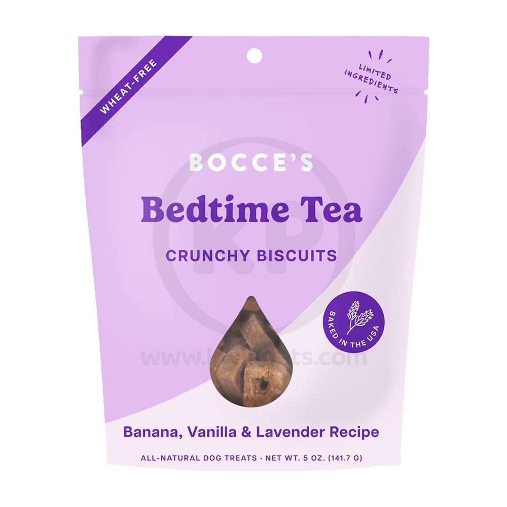 Bocce’s Bakery Bedtime Tea Crunchy Biscuits Dog Treats Banana Vanilla & Lavender 5-oz