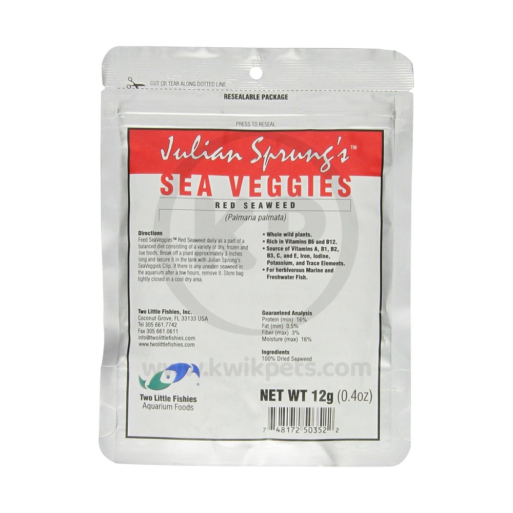 Two Little Fishies Julian Sprung’s Seaveggies Red Seaweed Fish Food 0.4-oz