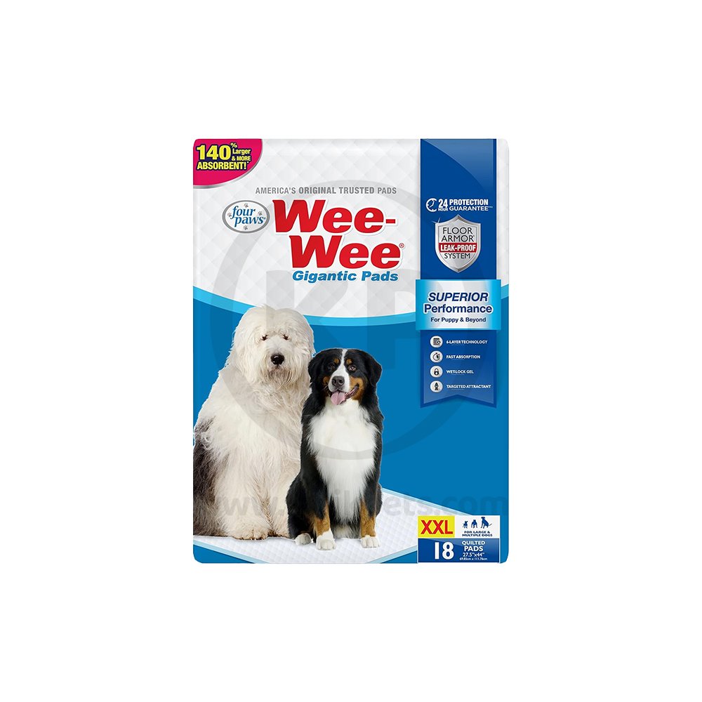 Four Paws Wee-Wee Superior Performance Gigantic Dog Pee Pads 18 Count 27.5 in X 44 in