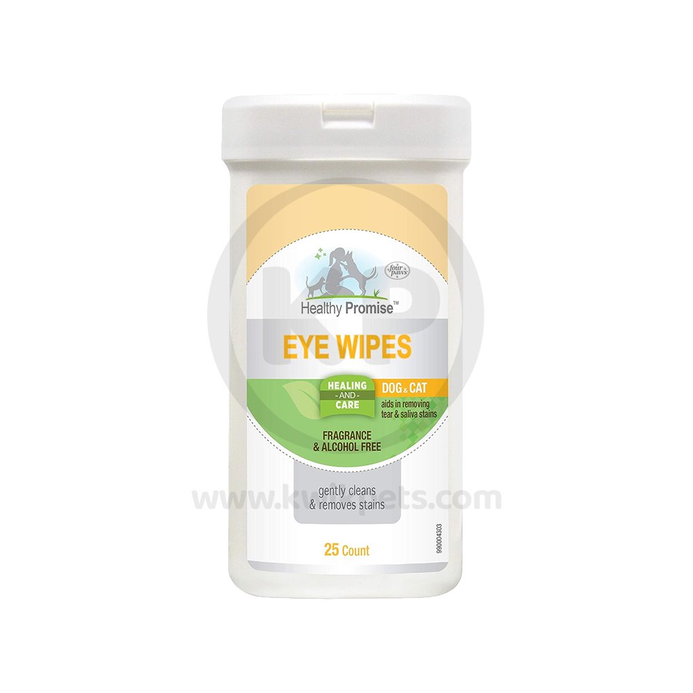 Four Paws Healthy Promise Eye Wipes for Dogs & Cats 25 Count