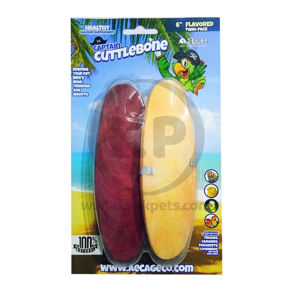 A & E Cages Captain Cuttlebone Flavored Bird Treat 6-in 2 Count