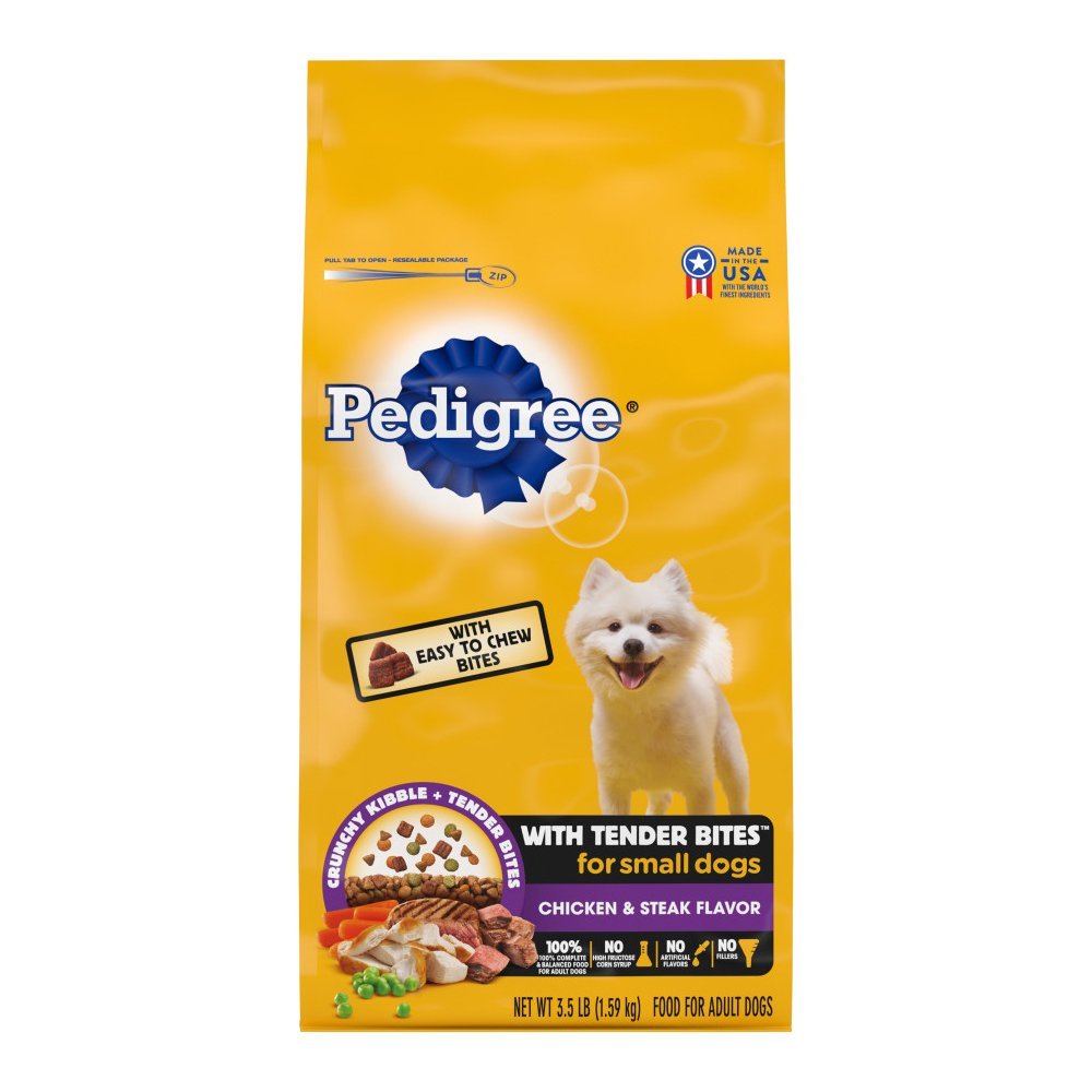 Pedigree Complete Nutrition Tender Bites Small Breed Adult Dry Dog Food Chicken & Steak 3.5-lb