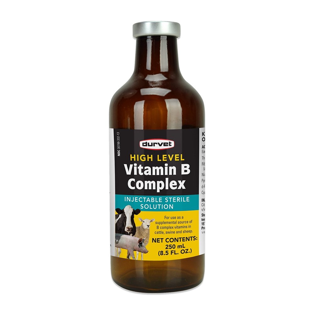 Durvet High Level Vitamin B Complex Injectable Sterile Solution 250 ml