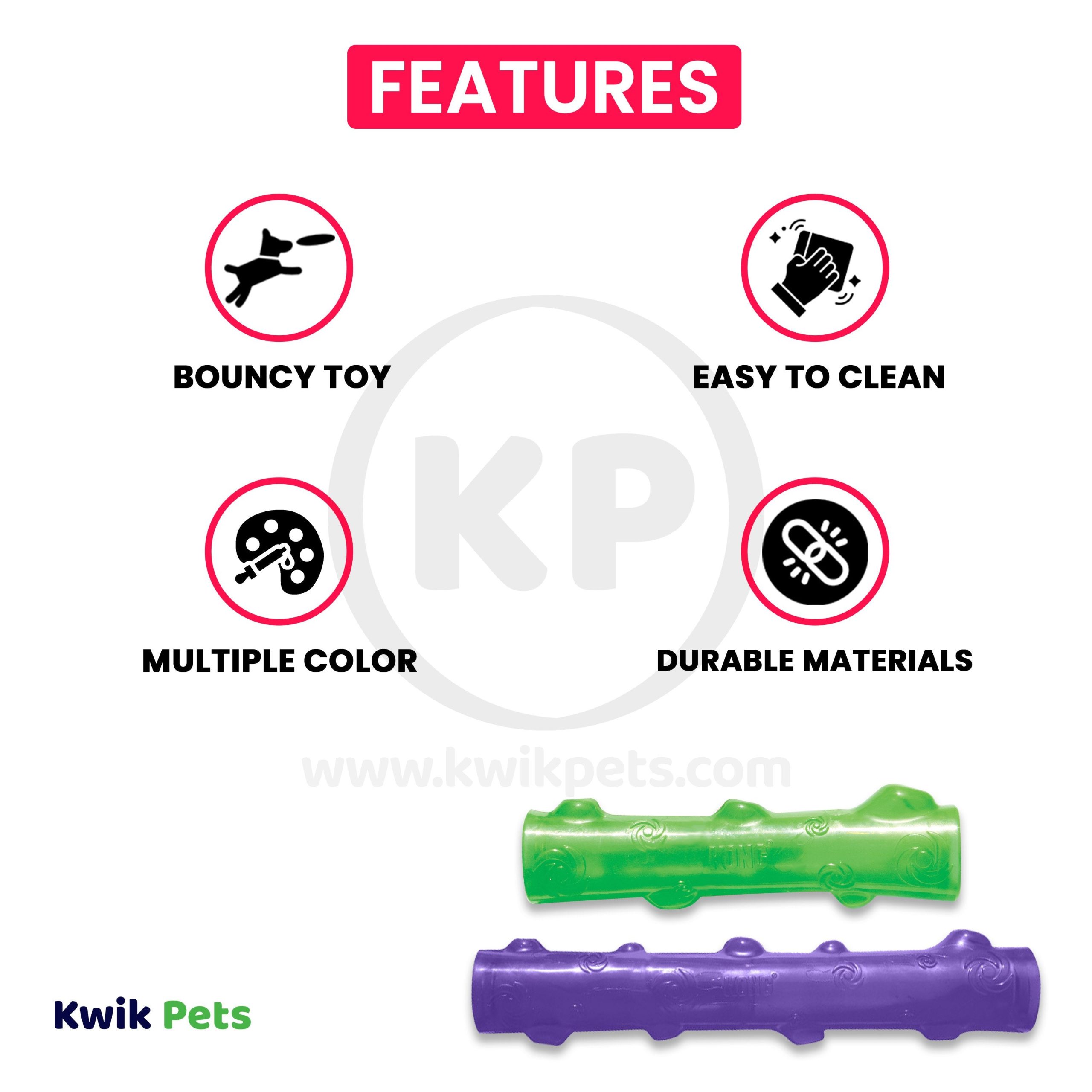 KONG Squeezz Stick Dog Toy Assorted Medium