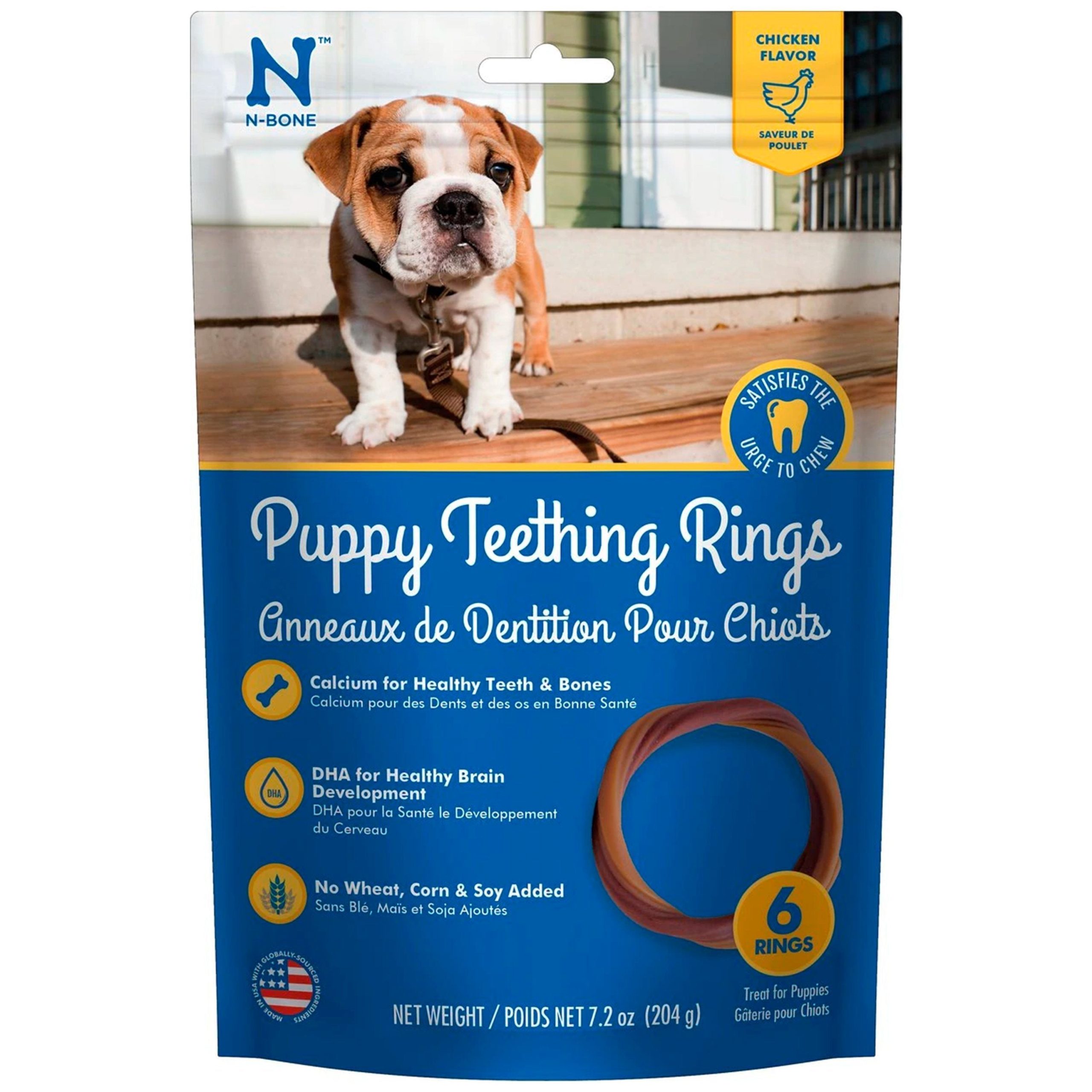 N-Bone Puppy Teething Rings Chicken 6 Count 7.2-oz