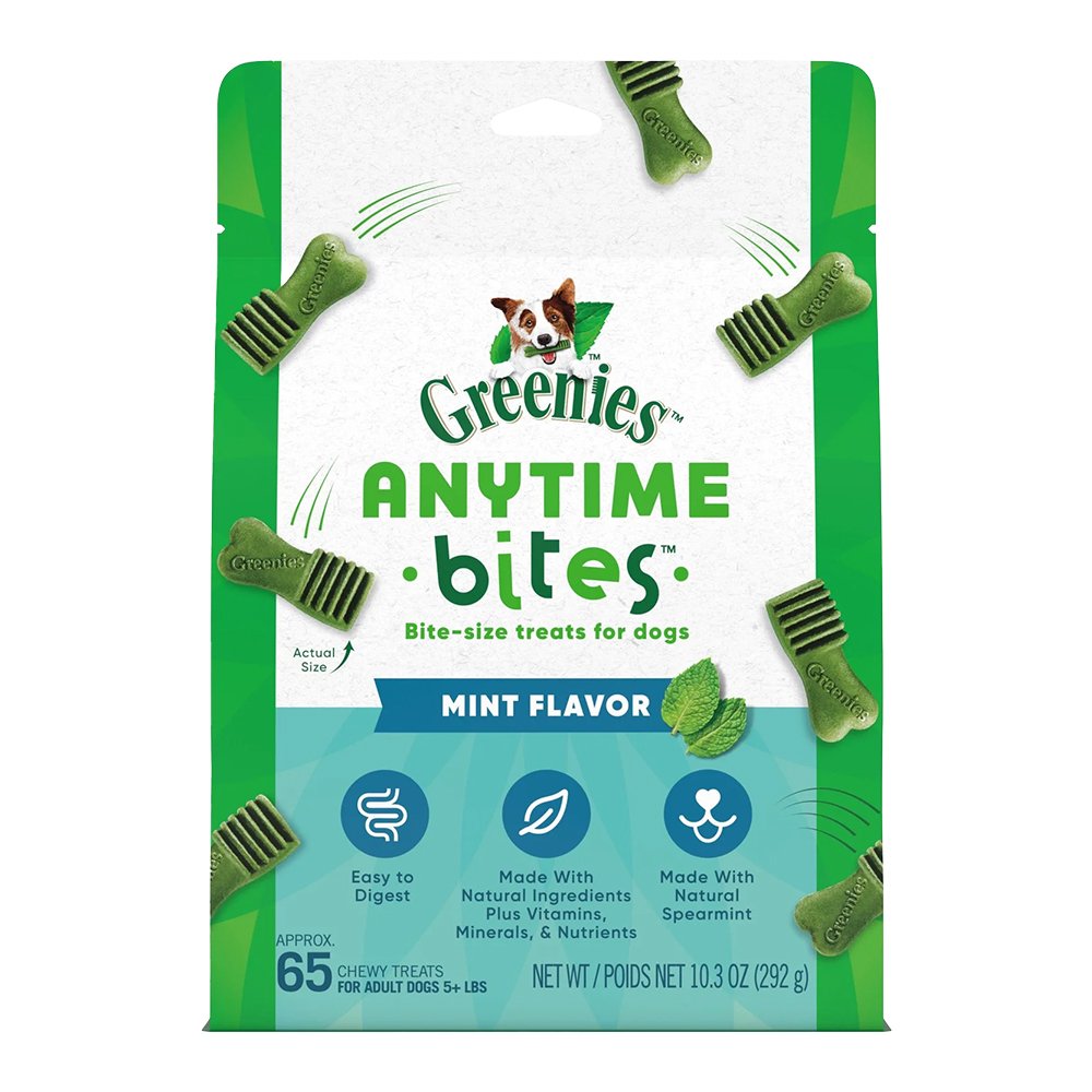 Greenies Anytime Bites Bite-Size Dog Dental Treats Mint 10.3-oz