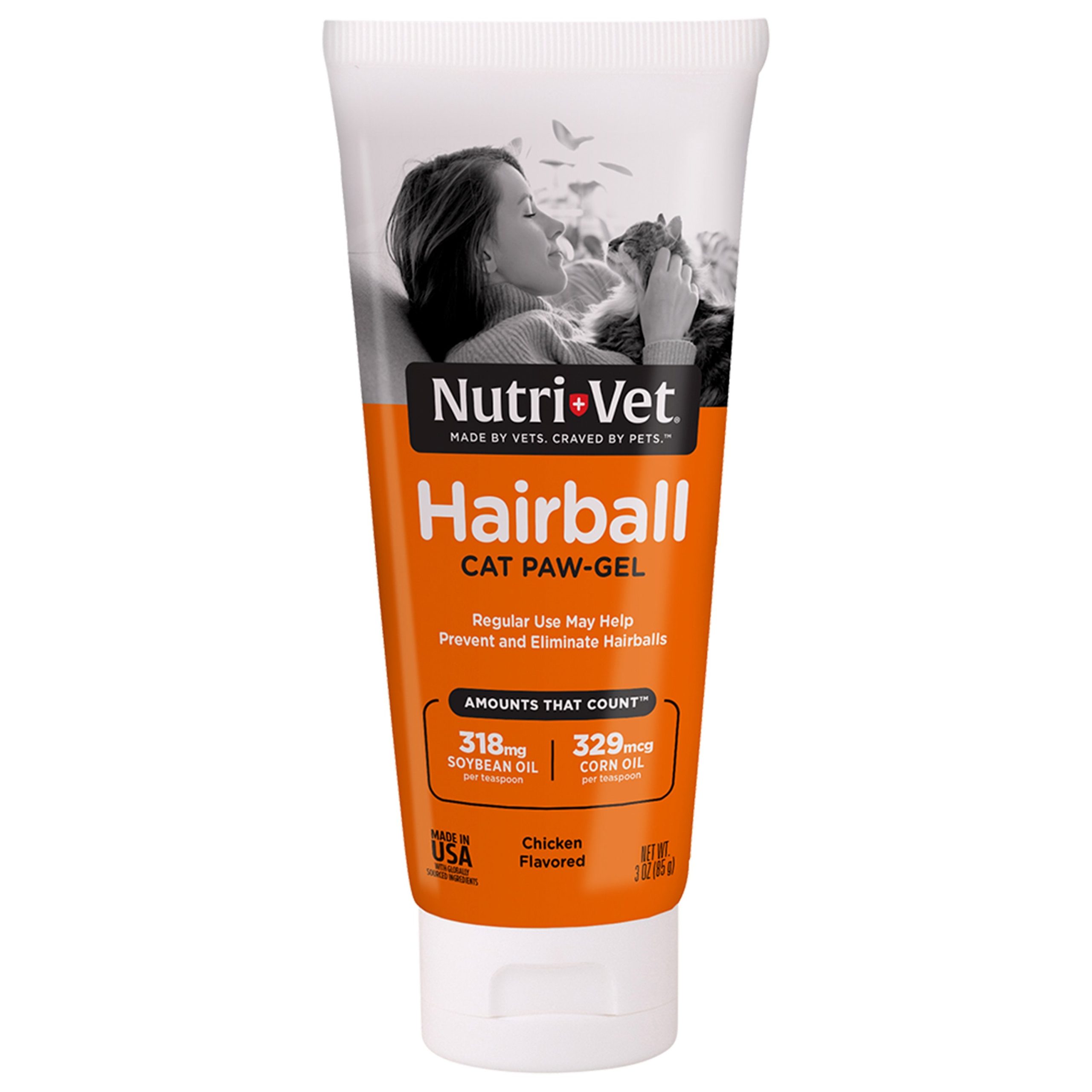 Nutri-Vet Chicken Hairball Paw-Gel for Cats 3-oz