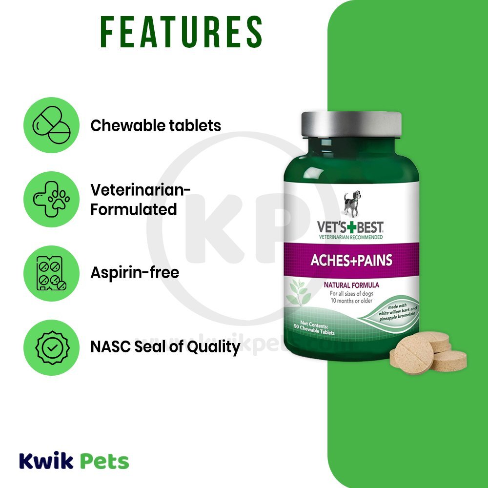 Vet’s Best Aches & Pains Dog Chewable Tablets 50 Count