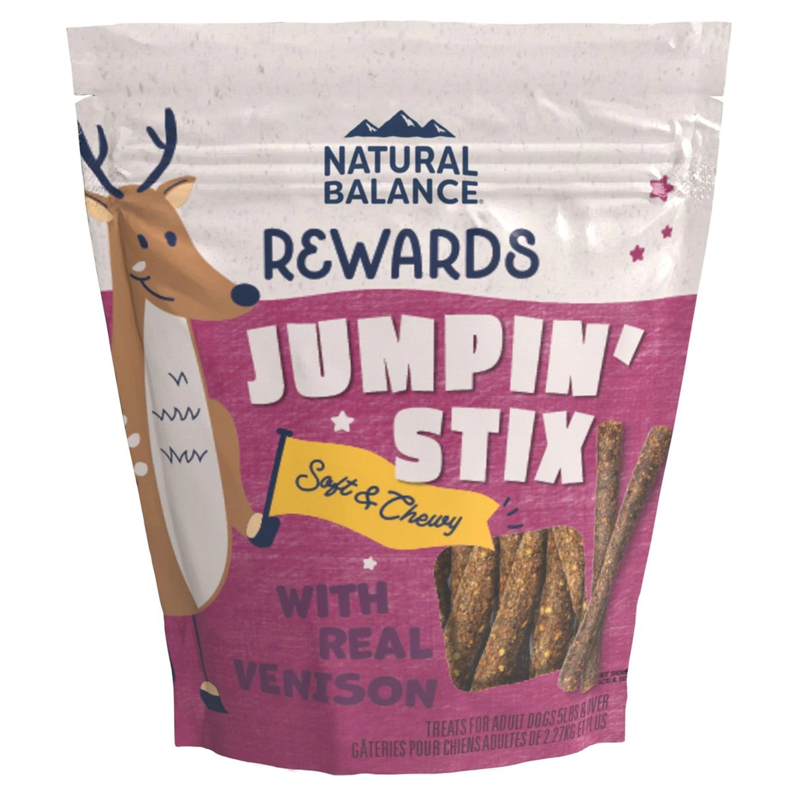 Natural Balance Pet Foods Rewards Jumpin’ Stix Soft & Meaty Dog Treats Venison 10-oz