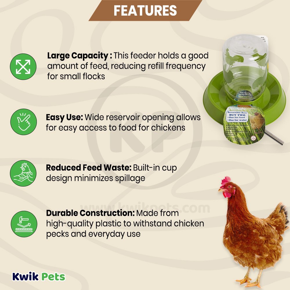 Lixit Chicken Feeder Clear Green 64-oz